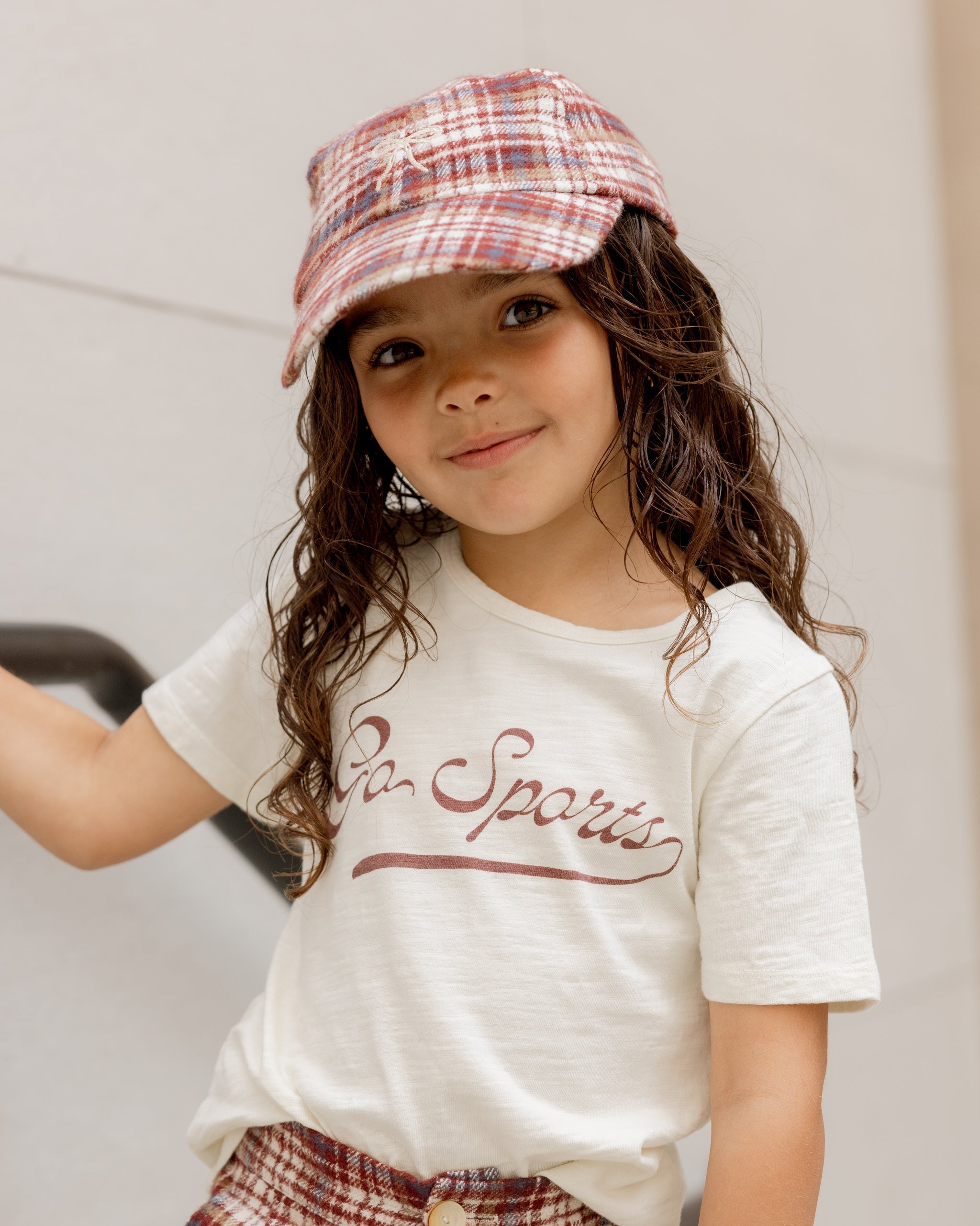 Rylee + Cru ライリーアンドクルー ベビー服 子供服  ベースボールハット　バーガンディ プレイド