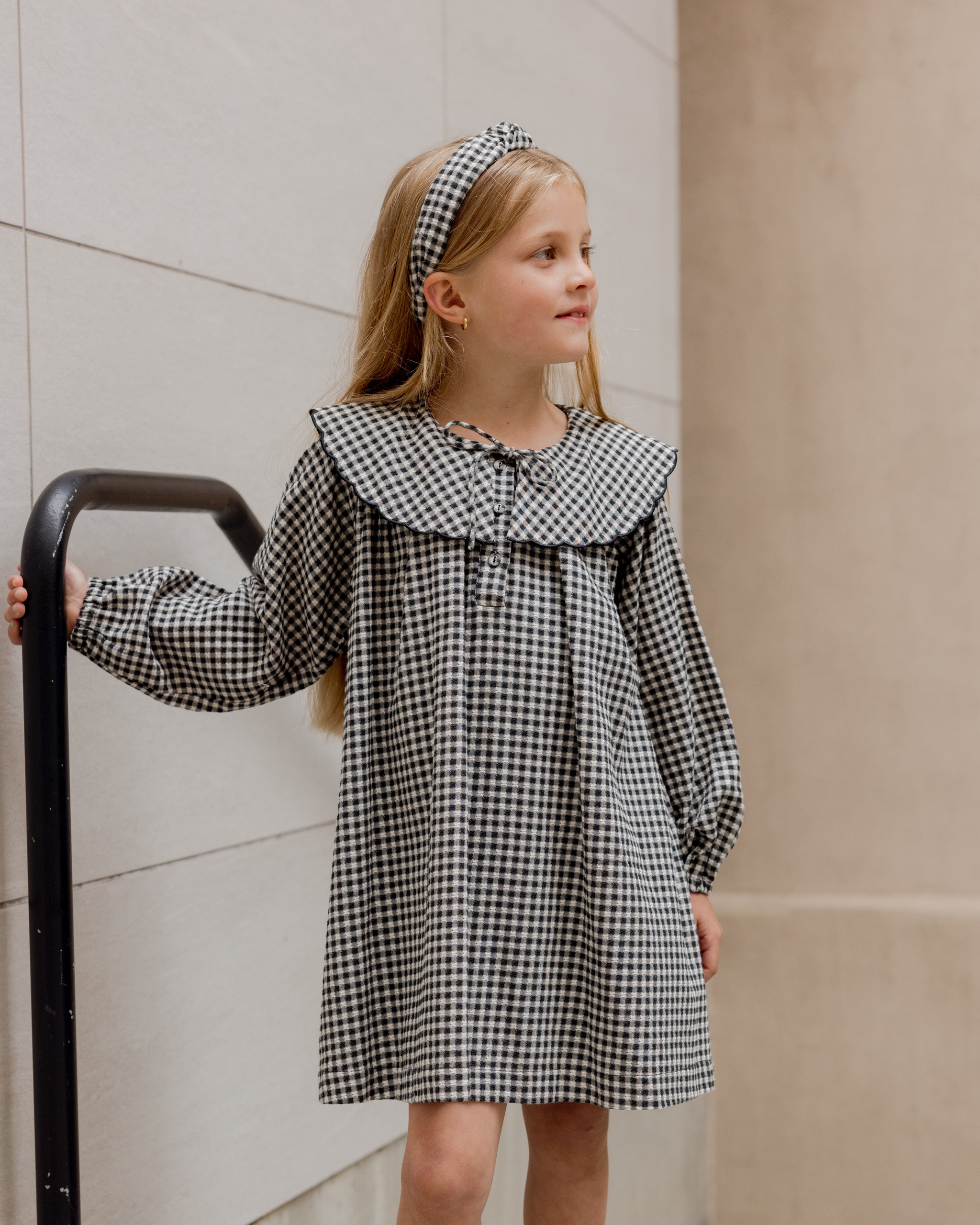 Rylee + Cru ライリーアンドクルー ベビー服 子供服  ノットヘッドバンド　ブラックギンガム