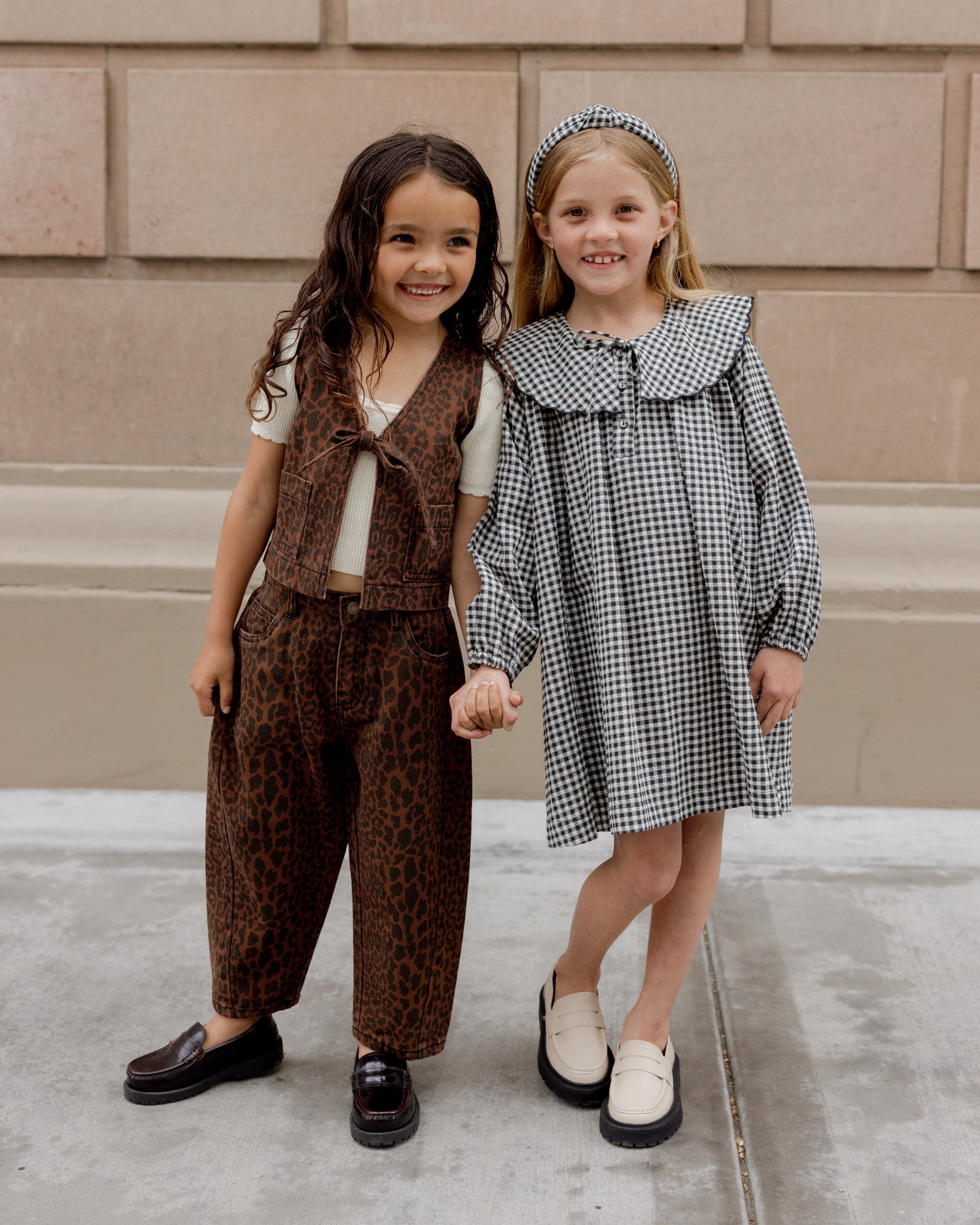Rylee + Cru ライリーアンドクルー ベビー服 子供服  ミニドレス　ブラックギンガム