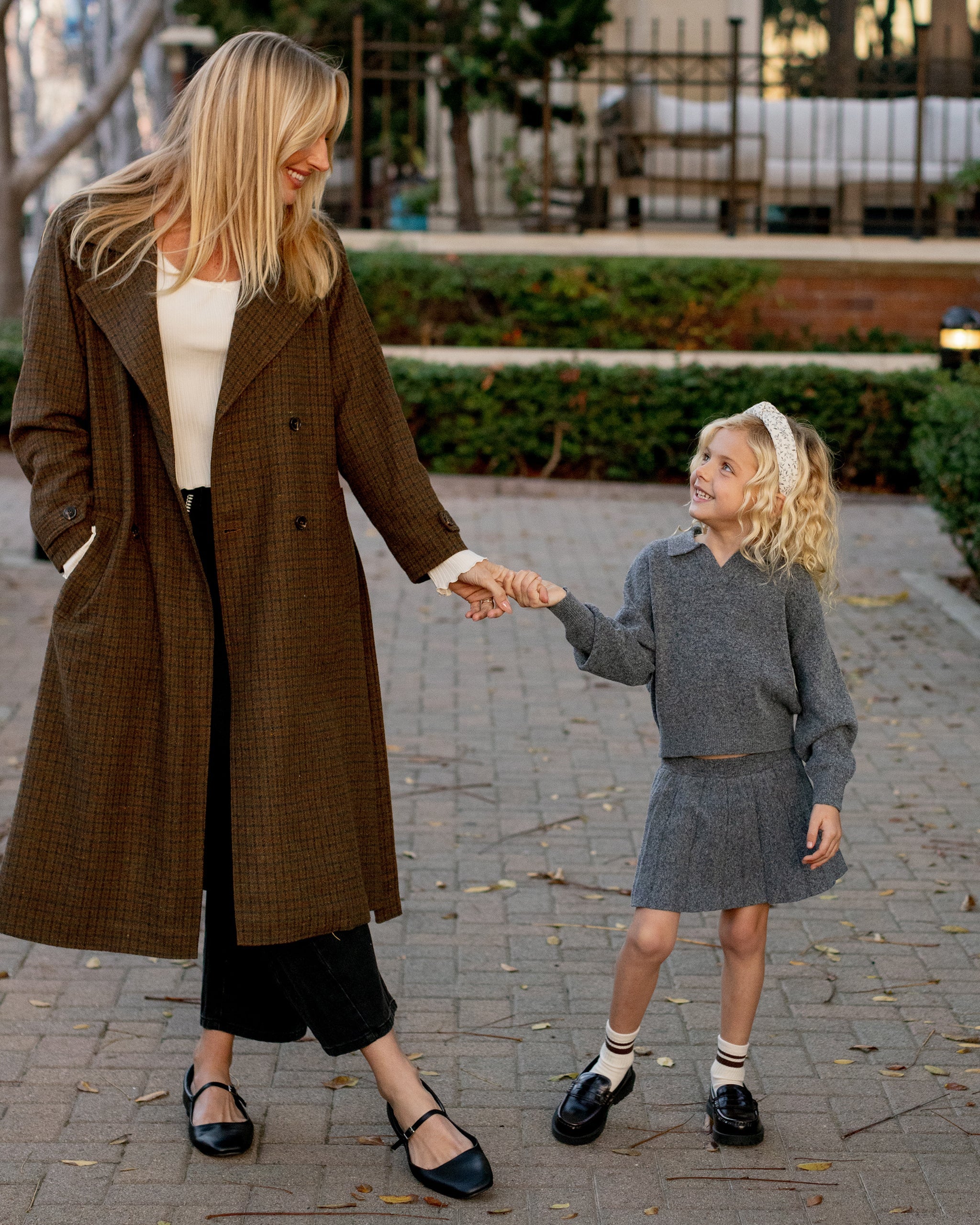 Rylee + Cru ライリーアンドクルー ベビー服 子供服  ニットプリーツスカート　ヘザーグレー