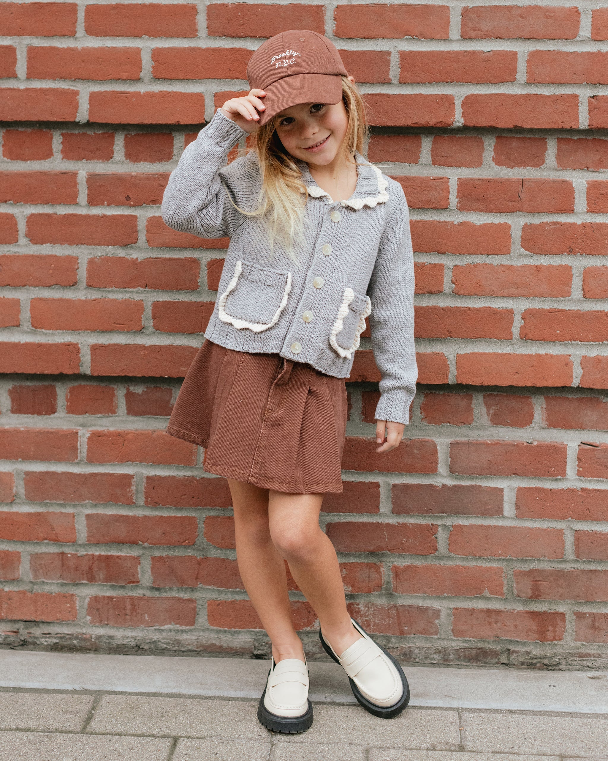 Rylee + Cru ライリーアンドクルー ベビー服 子供服  カラードカーディガン　ダスティブルー