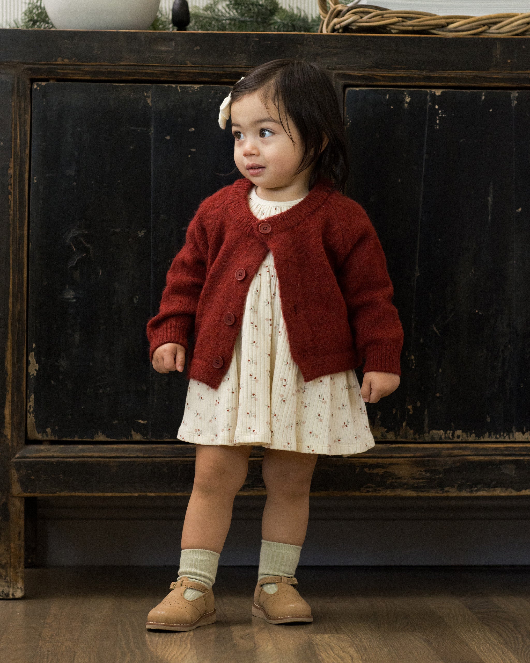 Rylee + Cru ライリーアンドクルー ベビー服 子供服  ラッフルカラードレス　ナチュラルディッツィ