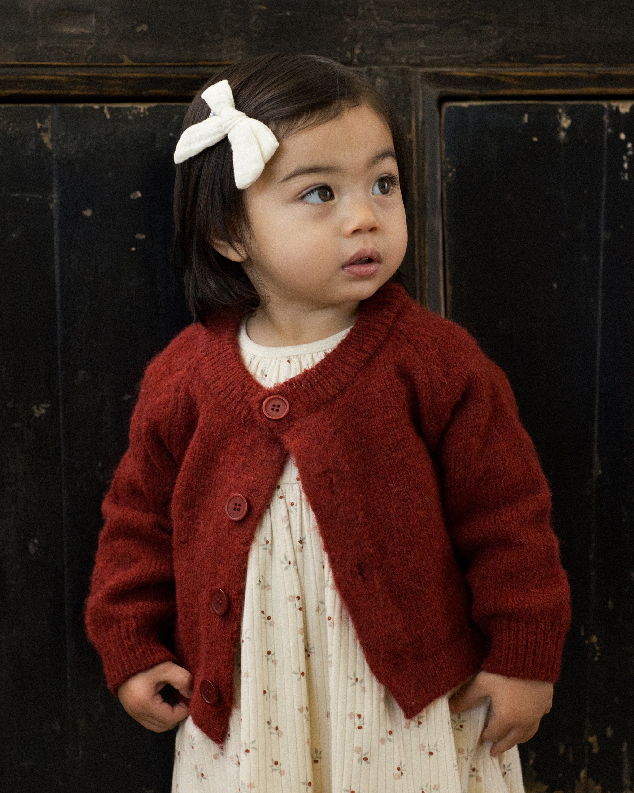 Rylee + Cru ライリーアンドクルー ベビー服 子供服  ファジーカーディガン　ルビー