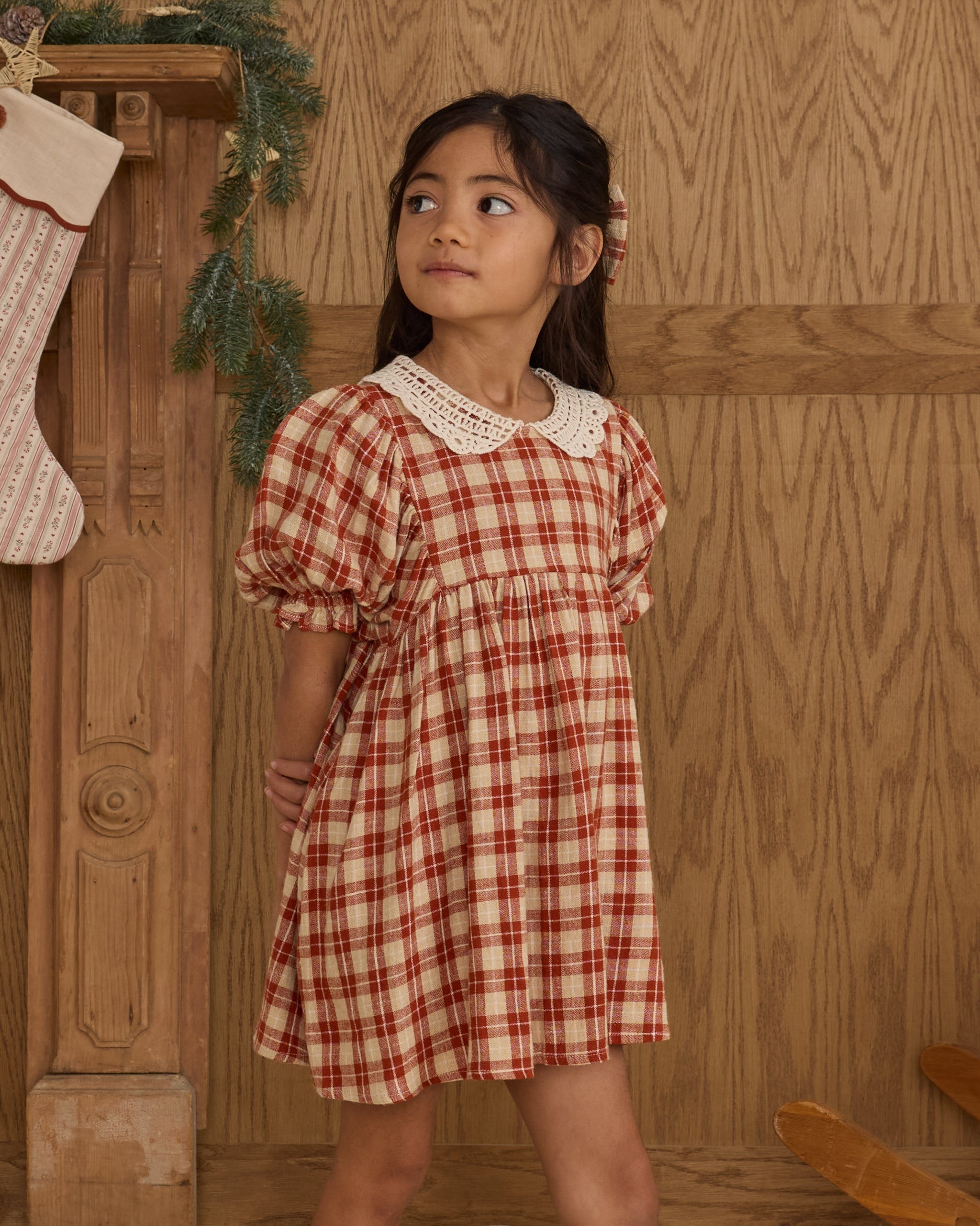 Rylee + Cru ライリーアンドクルー ベビー服 子供服  ハイジドレス　レッドチェック