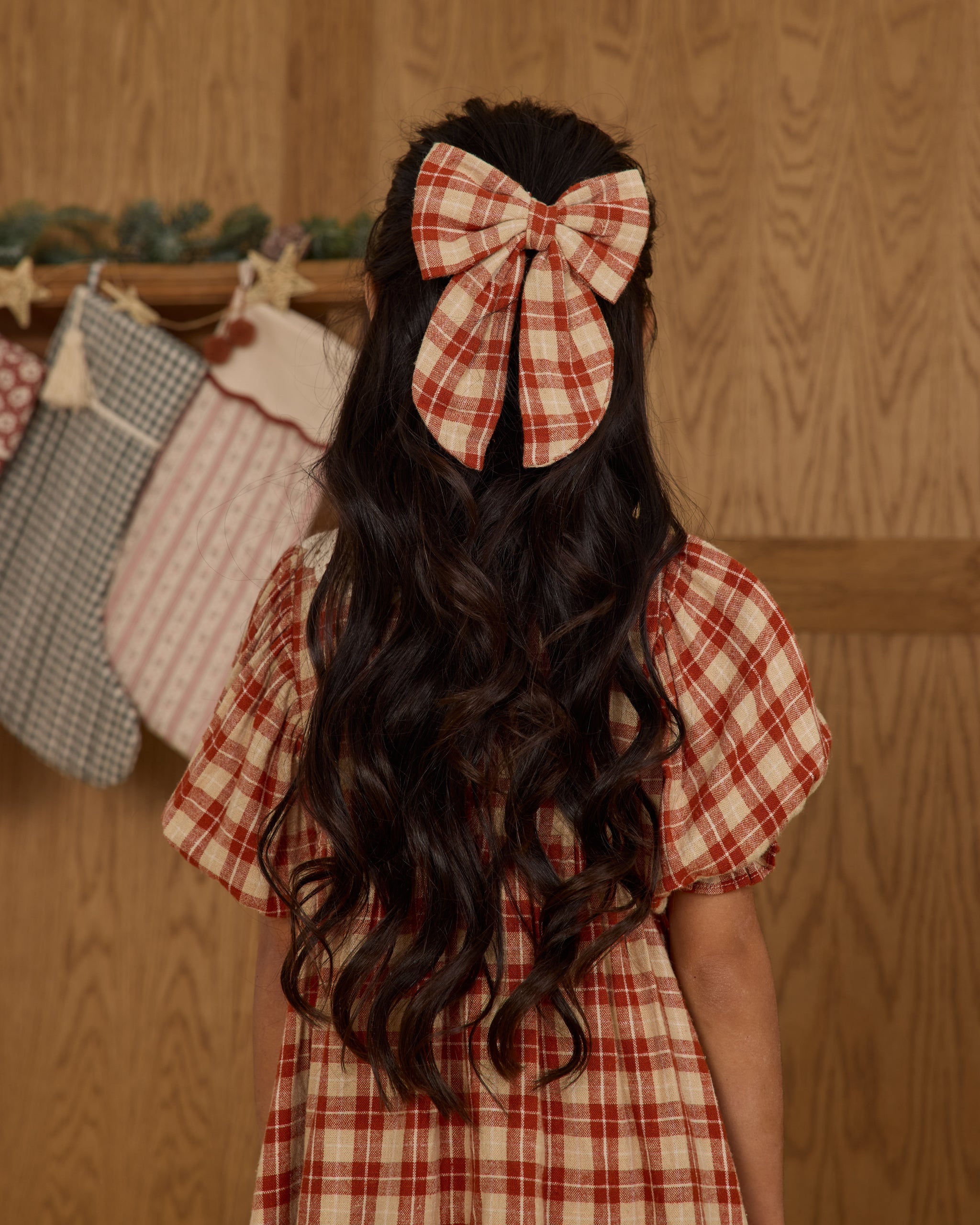 Rylee + Cru ライリーアンドクルー ベビー服 子供服  オーバーサイズボウ　レッドチェック