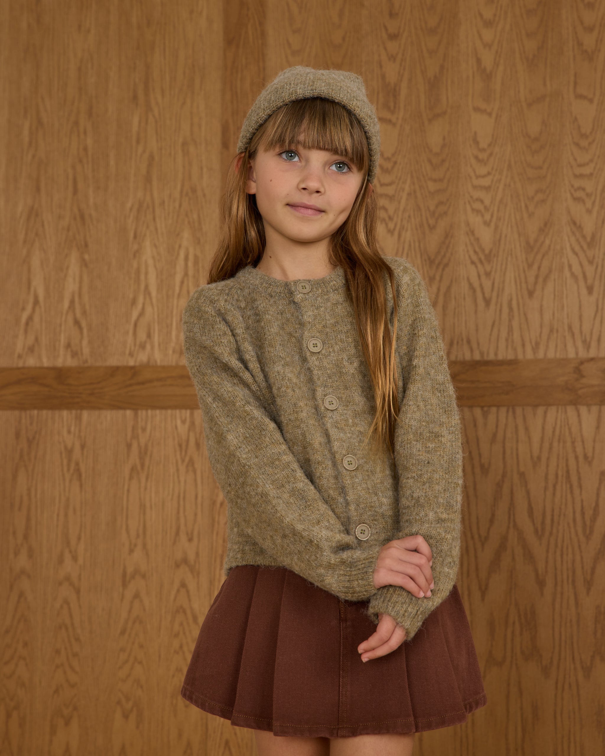 Rylee + Cru ライリーアンドクルー ベビー服 子供服  ファジーカーディガン　エバーグリーン