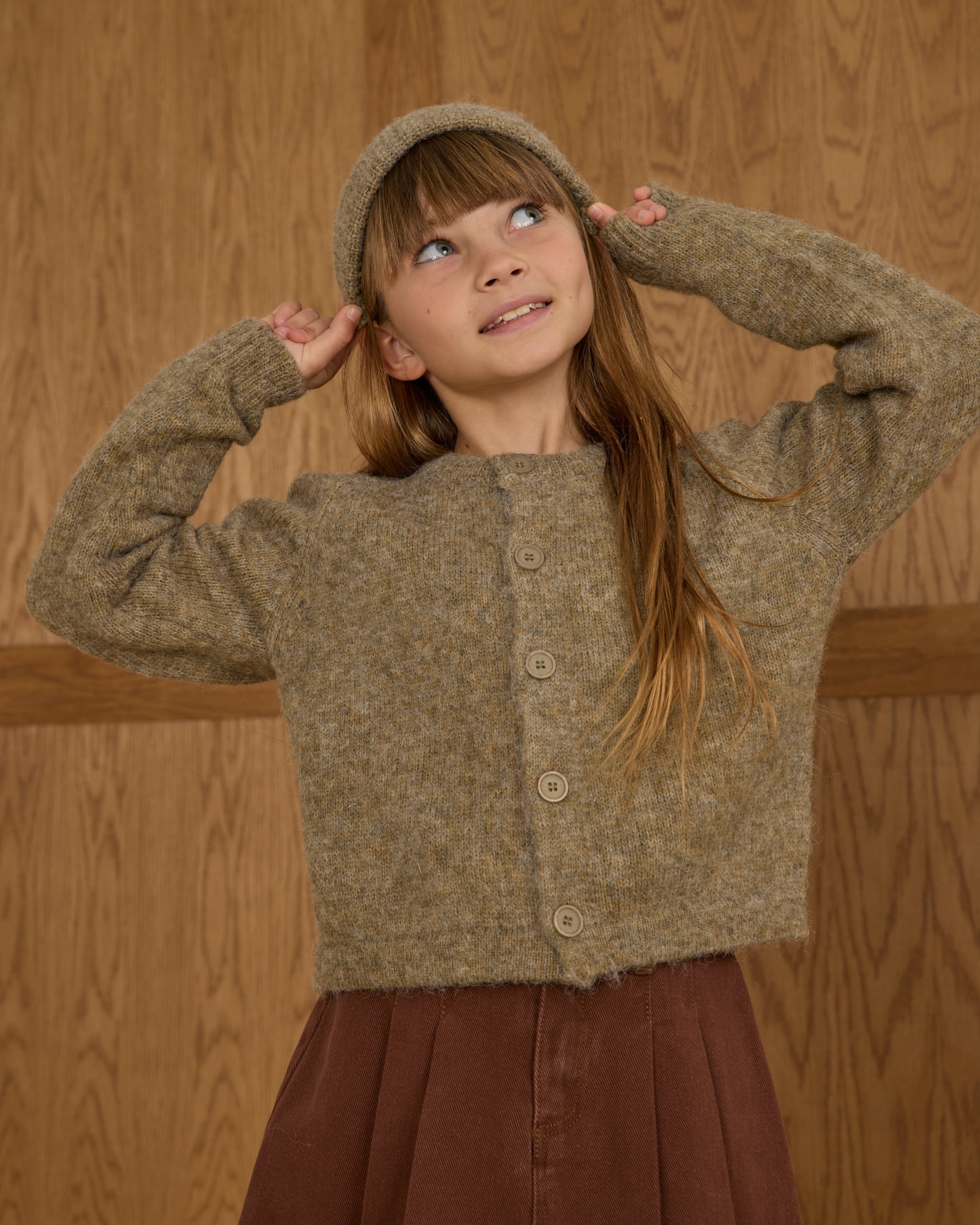 Rylee + Cru ライリーアンドクルー ベビー服 子供服  ファジーカーディガン　エバーグリーン