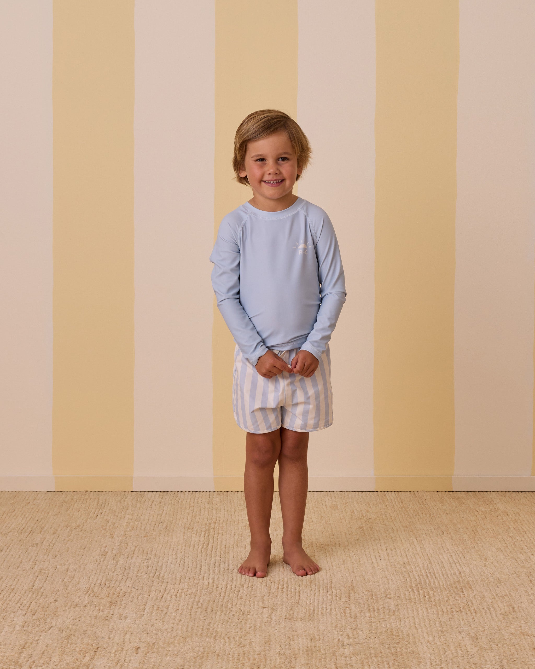 スイムトランク ブルーストライプ アイボリー