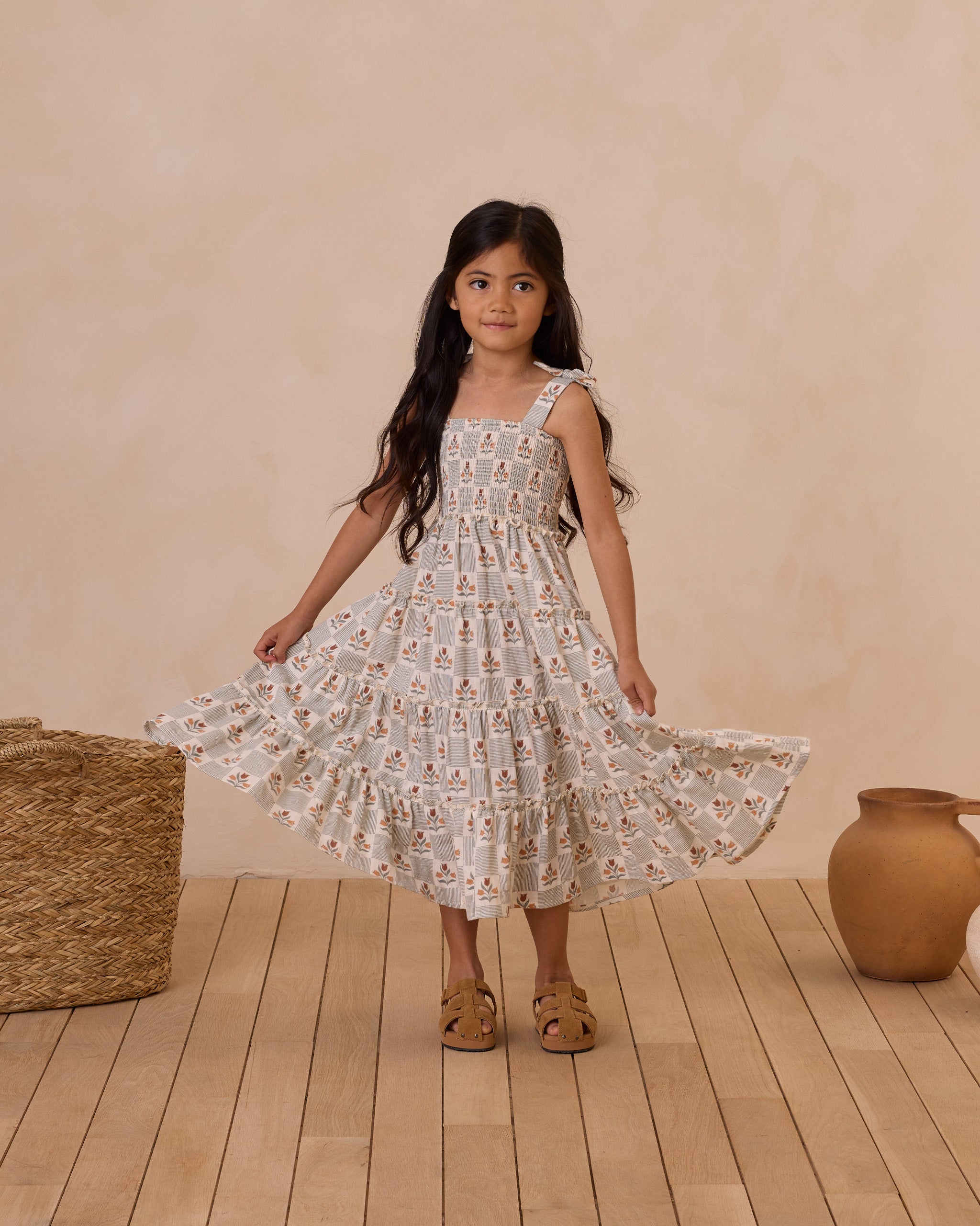 【e】Rylee + Cru パッチワークワンピース 4-5y SALE】Rylee + Cru gretta dress patchwork ivory ライリー