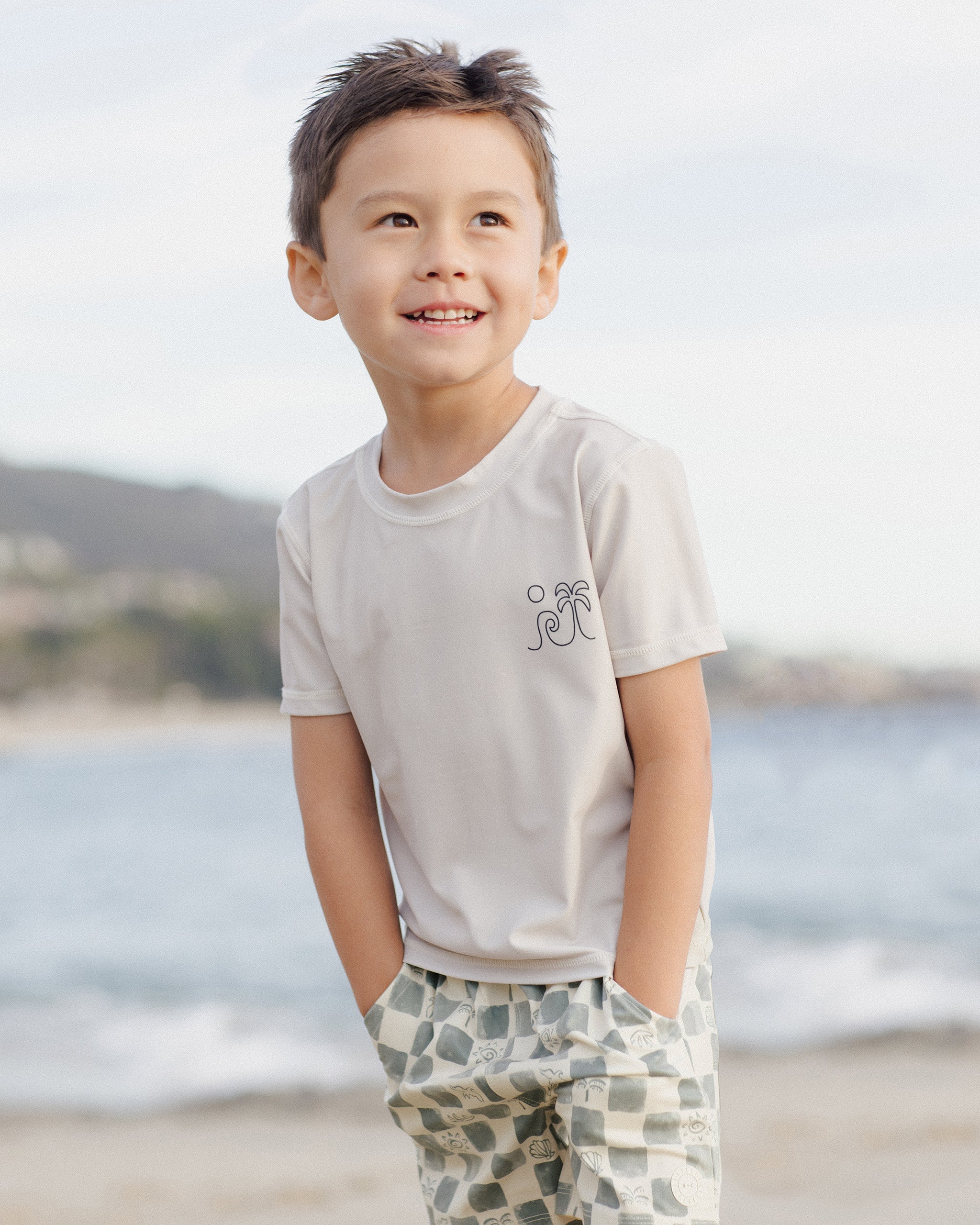 ボードショート コースタルチェック ナチュラル