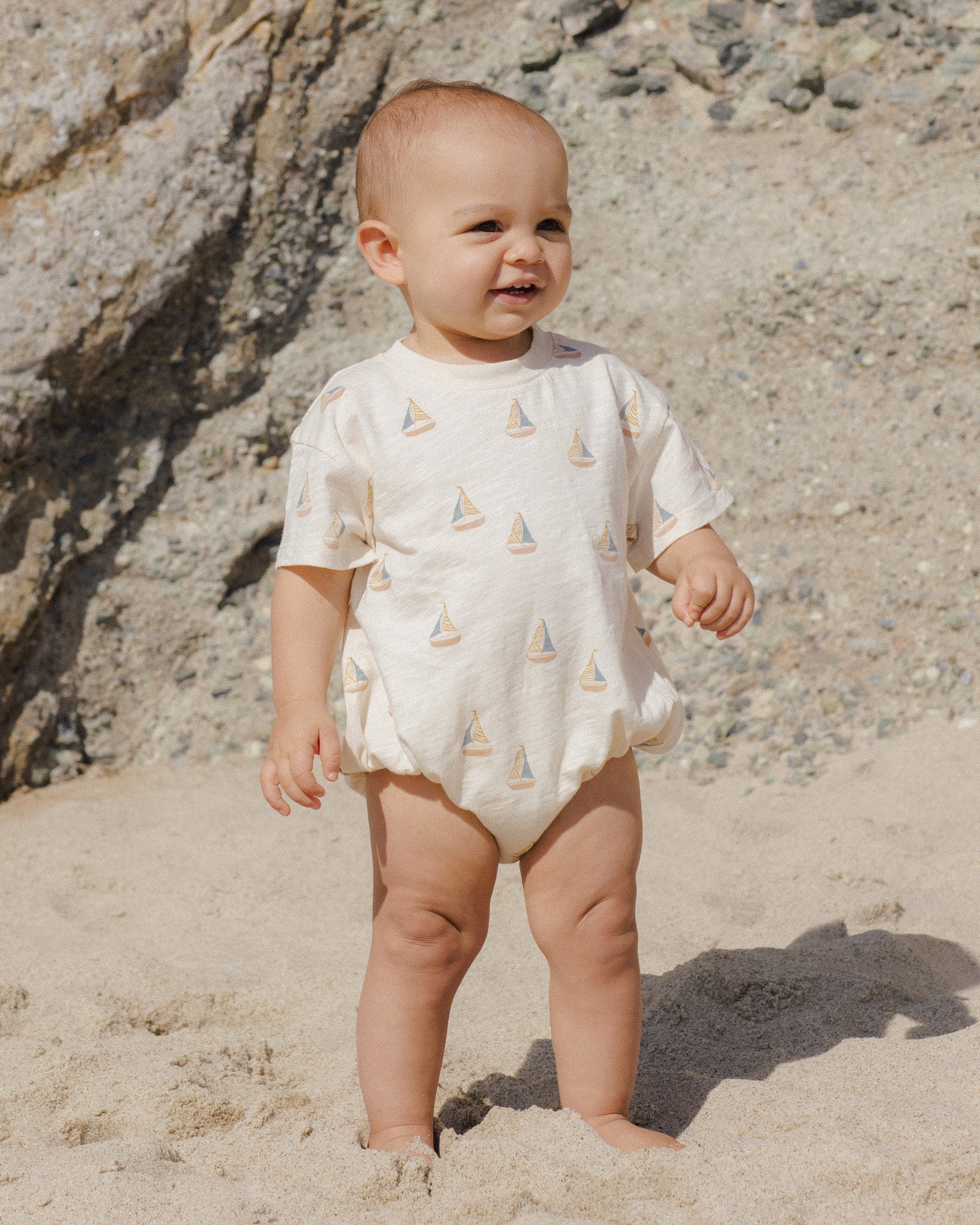 Relaxed Bubble Romper || Sailboats – Rylee + Cru Japan Relaxed Bubble Romper || Sailboats – Rylee + Cru Japan