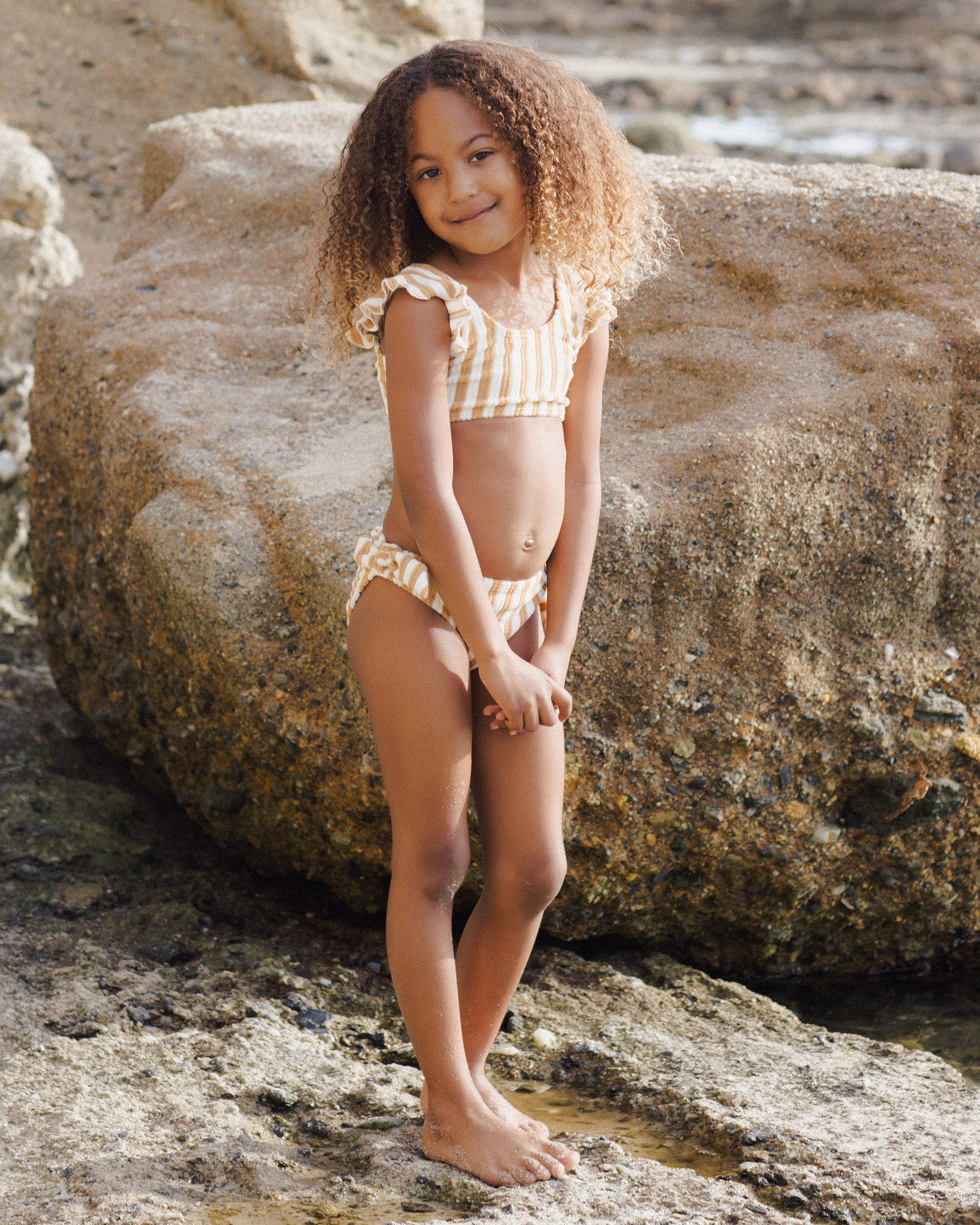 Rylee + Cru ライリーアンドクルー ベビー服 子供服 オーハイビキニ マリーゴールドストライプ マリーゴールド