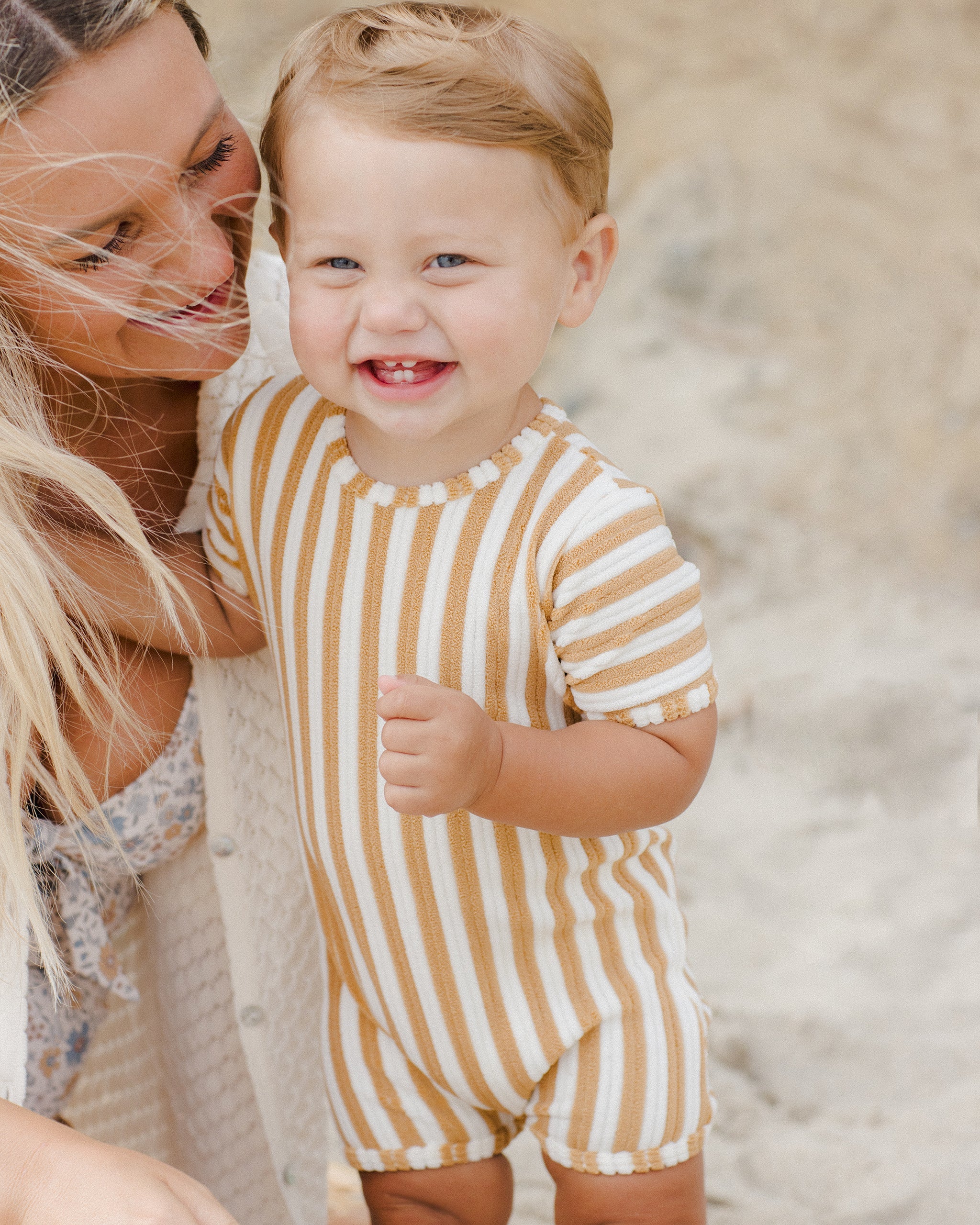 Rylee + Cru ライリーアンドクルー ベビー服 子供服 ショーティーワンピース マリーゴールドストライプ マリーゴールド