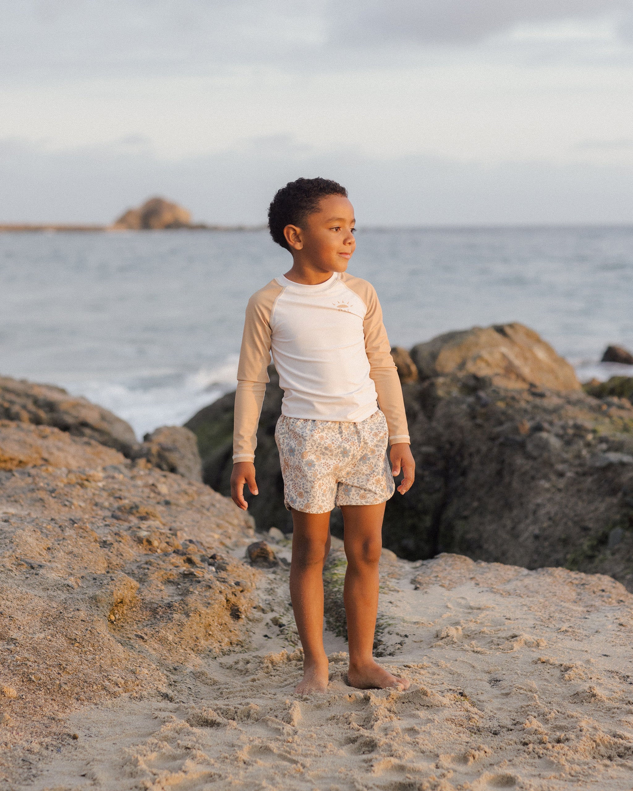 Rylee + Cru ライリーアンドクルー ベビー服 子供服 スイムトランク ガーデニア ナチュラル