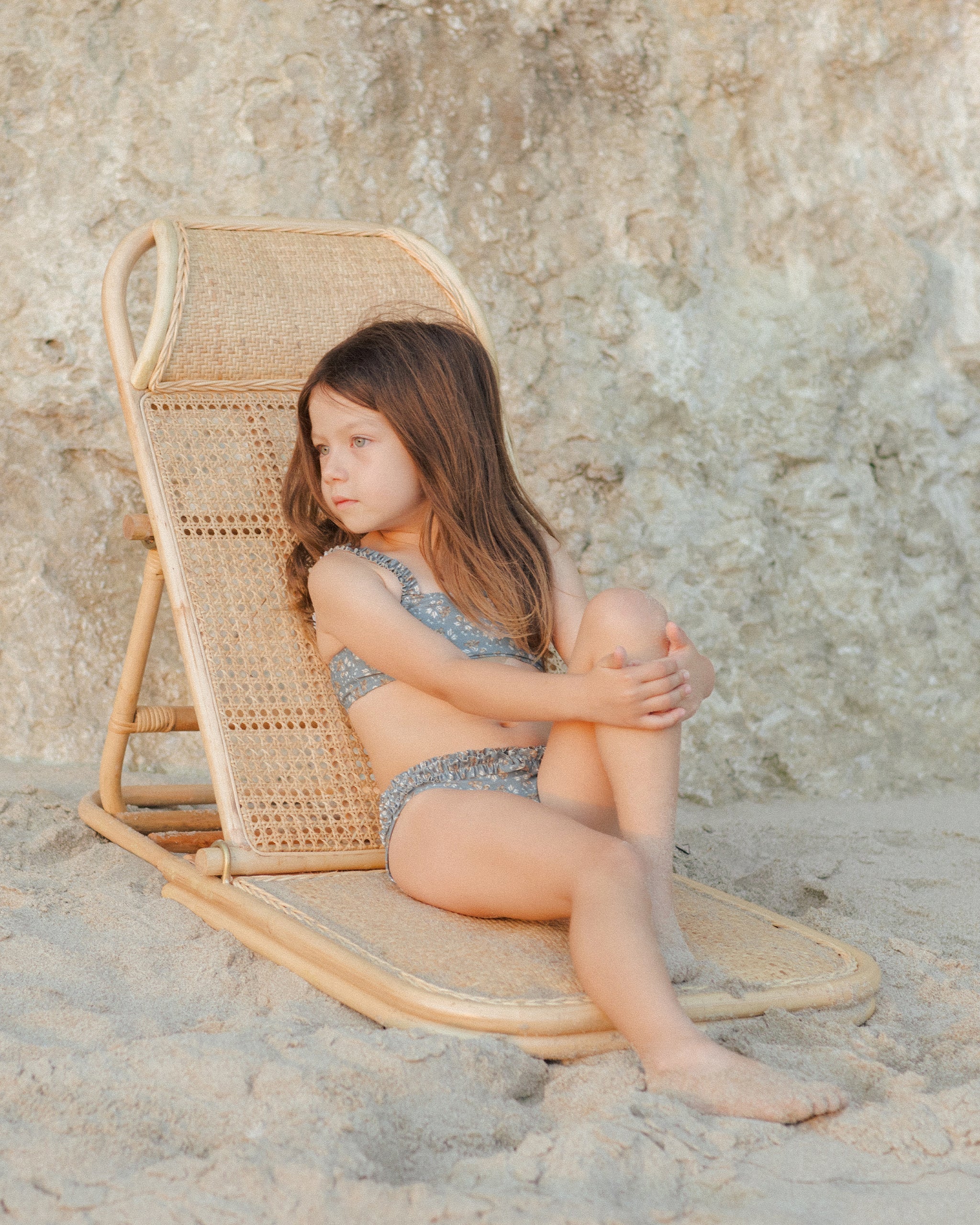 Rouched Bikini || Blue Floral – Rylee + Cru Japan