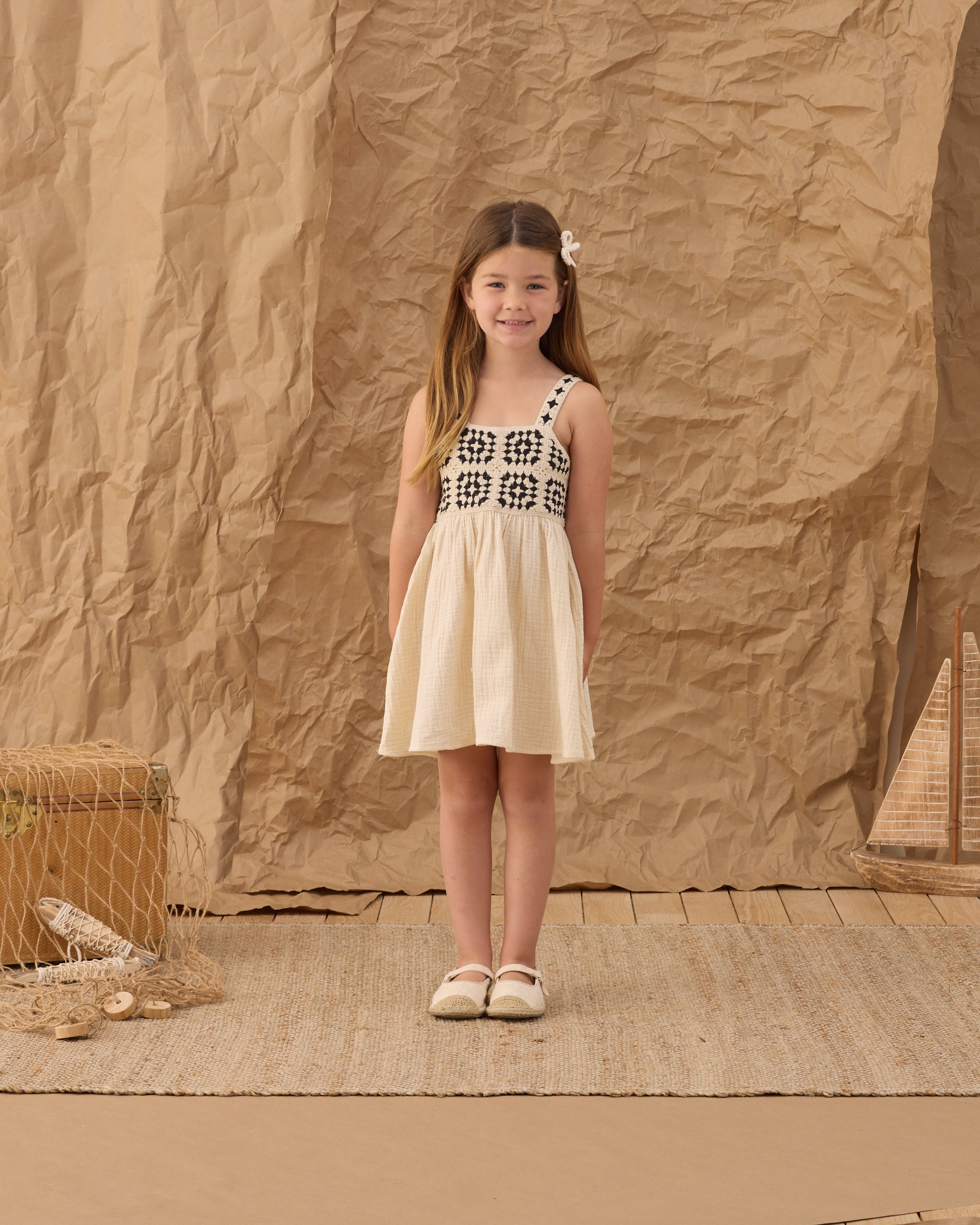 天然素材の編み込みみの Crochet Sundress Abstract – Rylee + Cru Japan