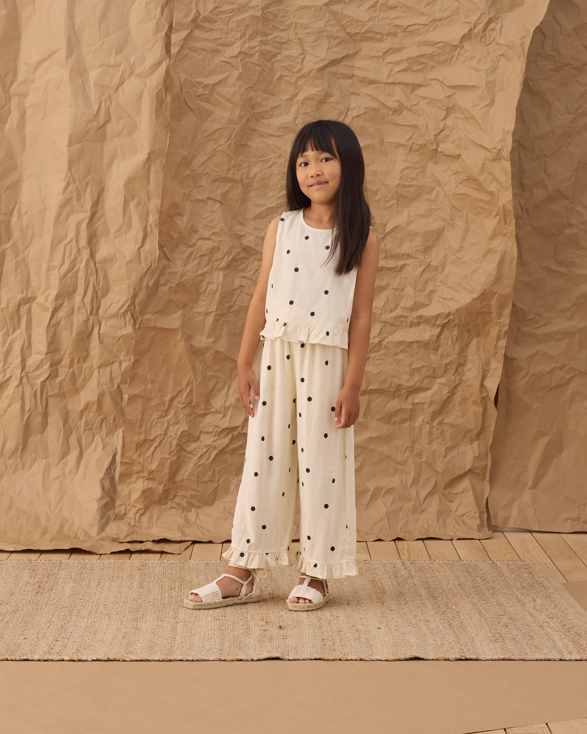 Rylee + Cru ライリーアンドクルー ベビー服 子供服 ワイドレッグパンツ　ポルカドット