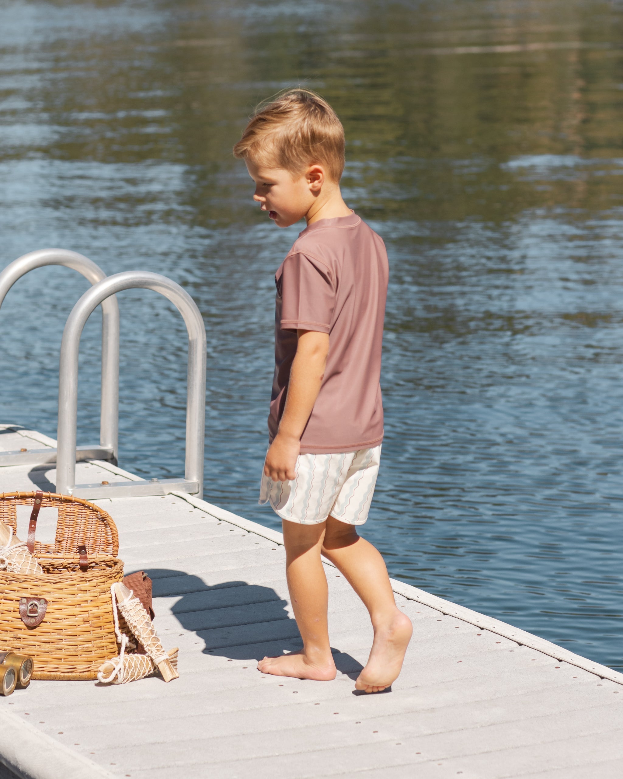 Rylee + Cru ライリーアンドクルー ベビー服 子供服 スイムトランクス　ウェーブストライプ