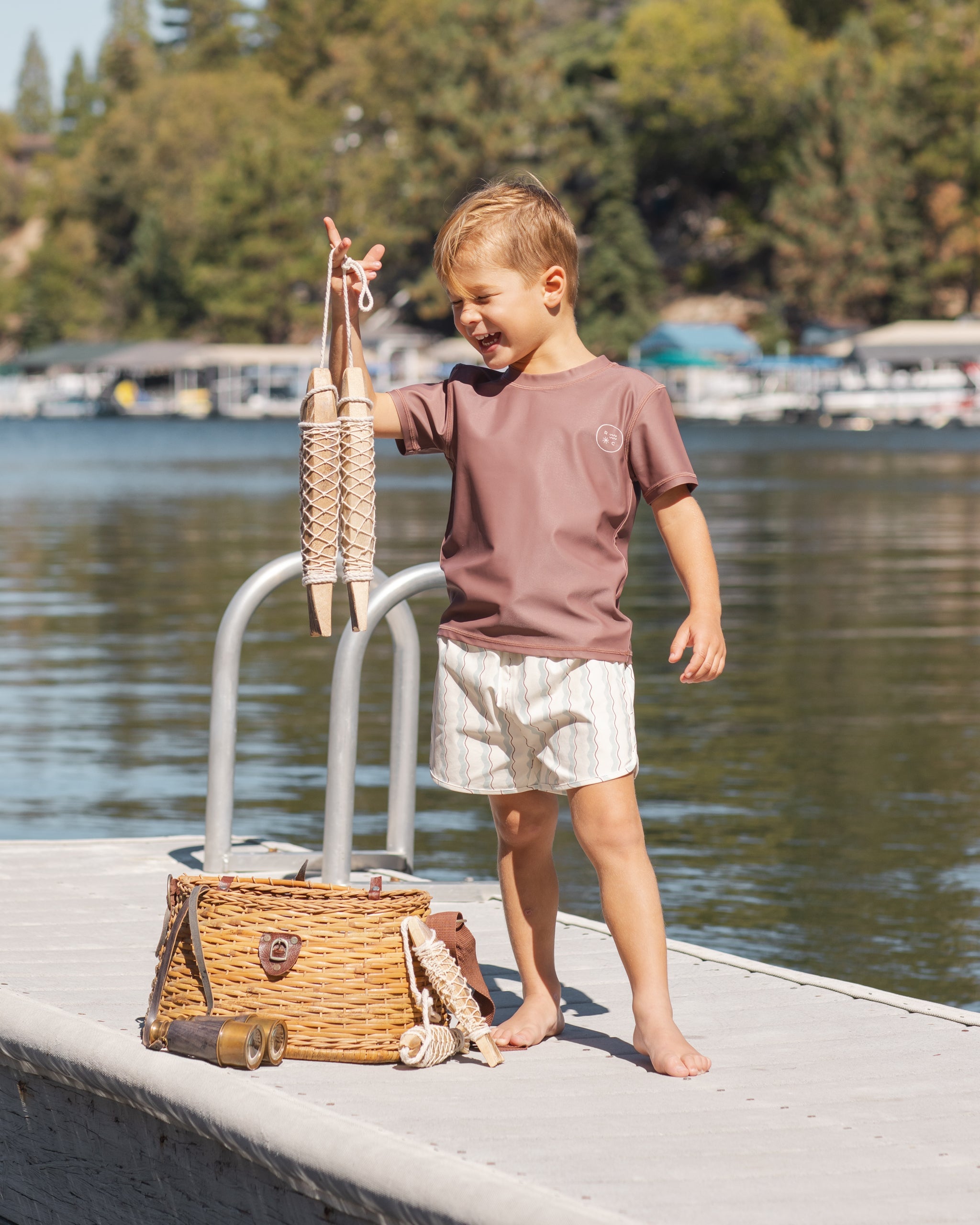 Rylee + Cru ライリーアンドクルー ベビー服 子供服 スイムトランクス　ウェーブストライプ