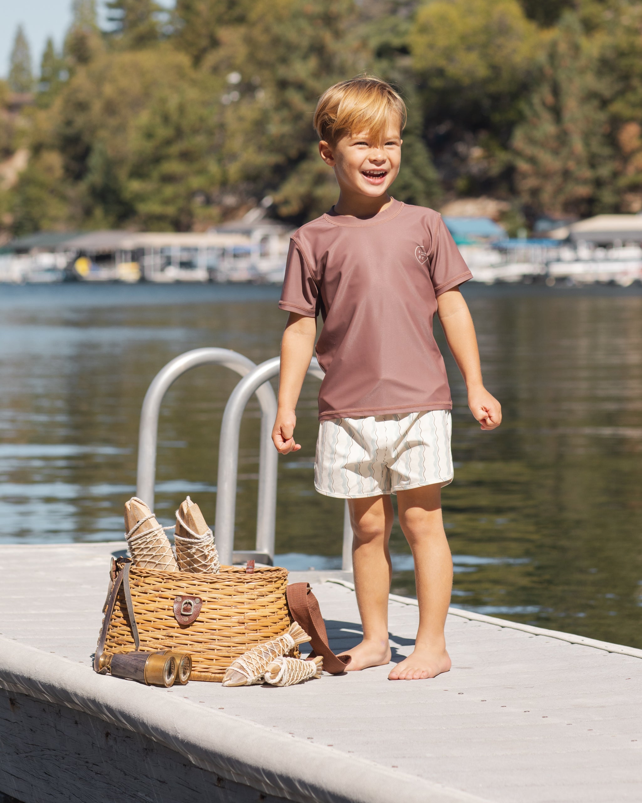 Rylee + Cru ライリーアンドクルー ベビー服 子供服 スイムトランクス　ウェーブストライプ