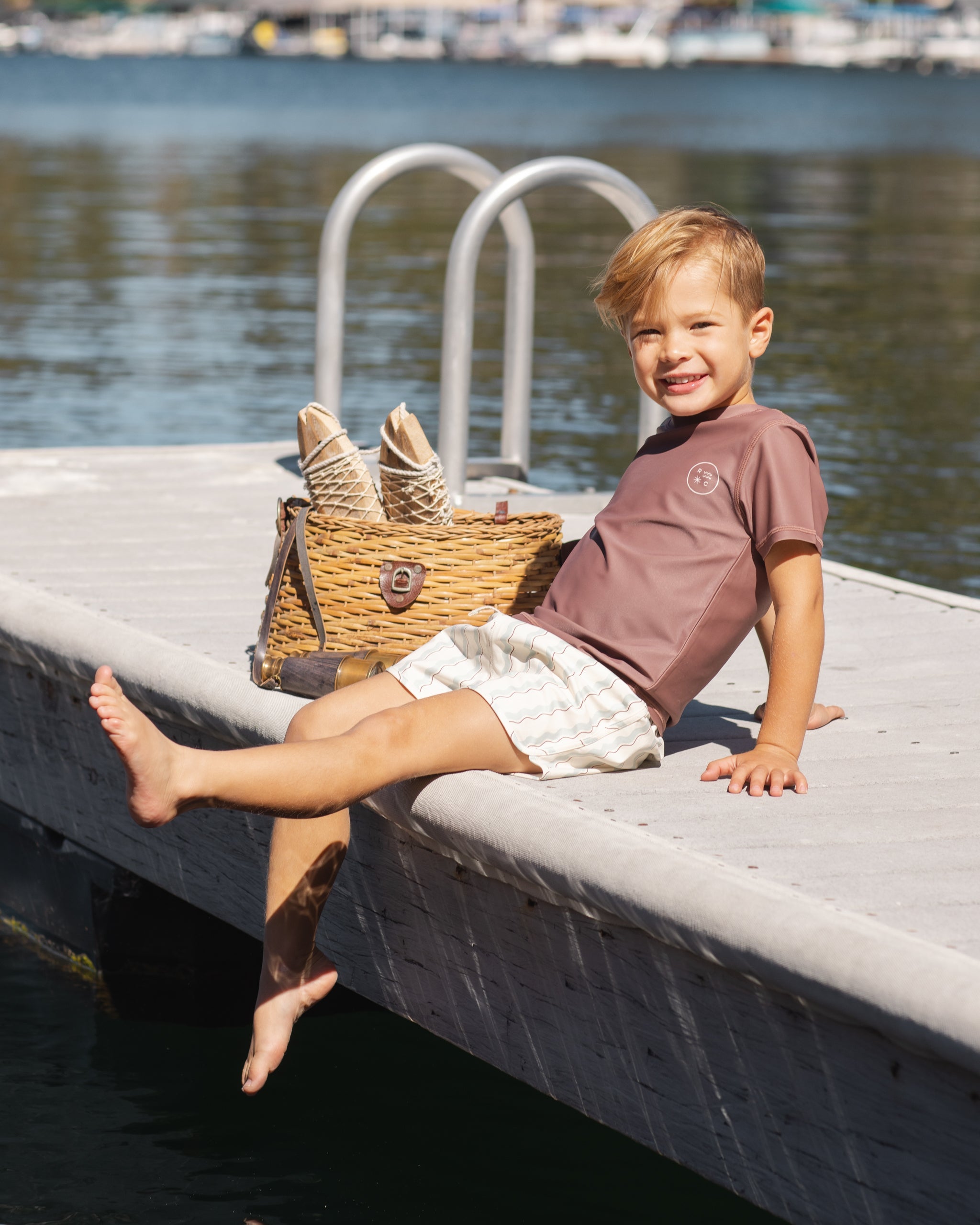 Rylee + Cru ライリーアンドクルー ベビー服 子供服 スイムトランクス　ウェーブストライプ