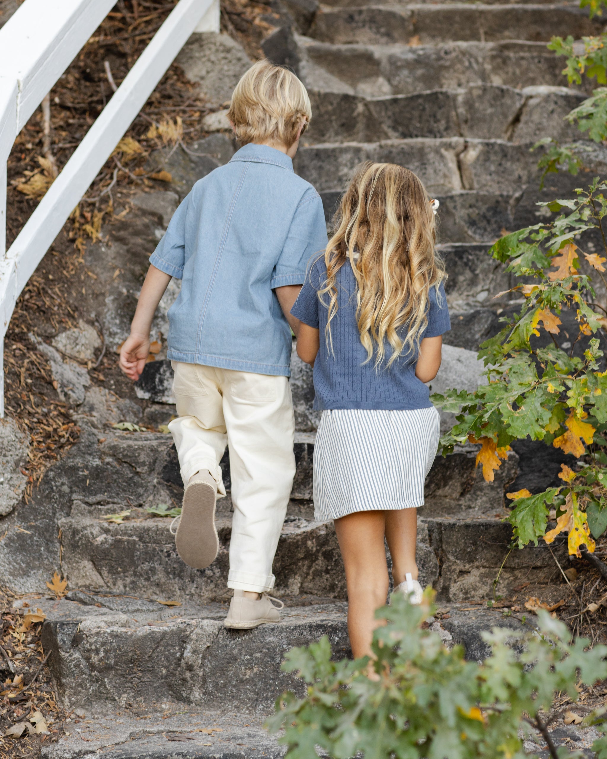 Rylee + Cru ライリーアンドクルー ベビー服 子供服 プリーツデニムスカート　レイルロードストライプ