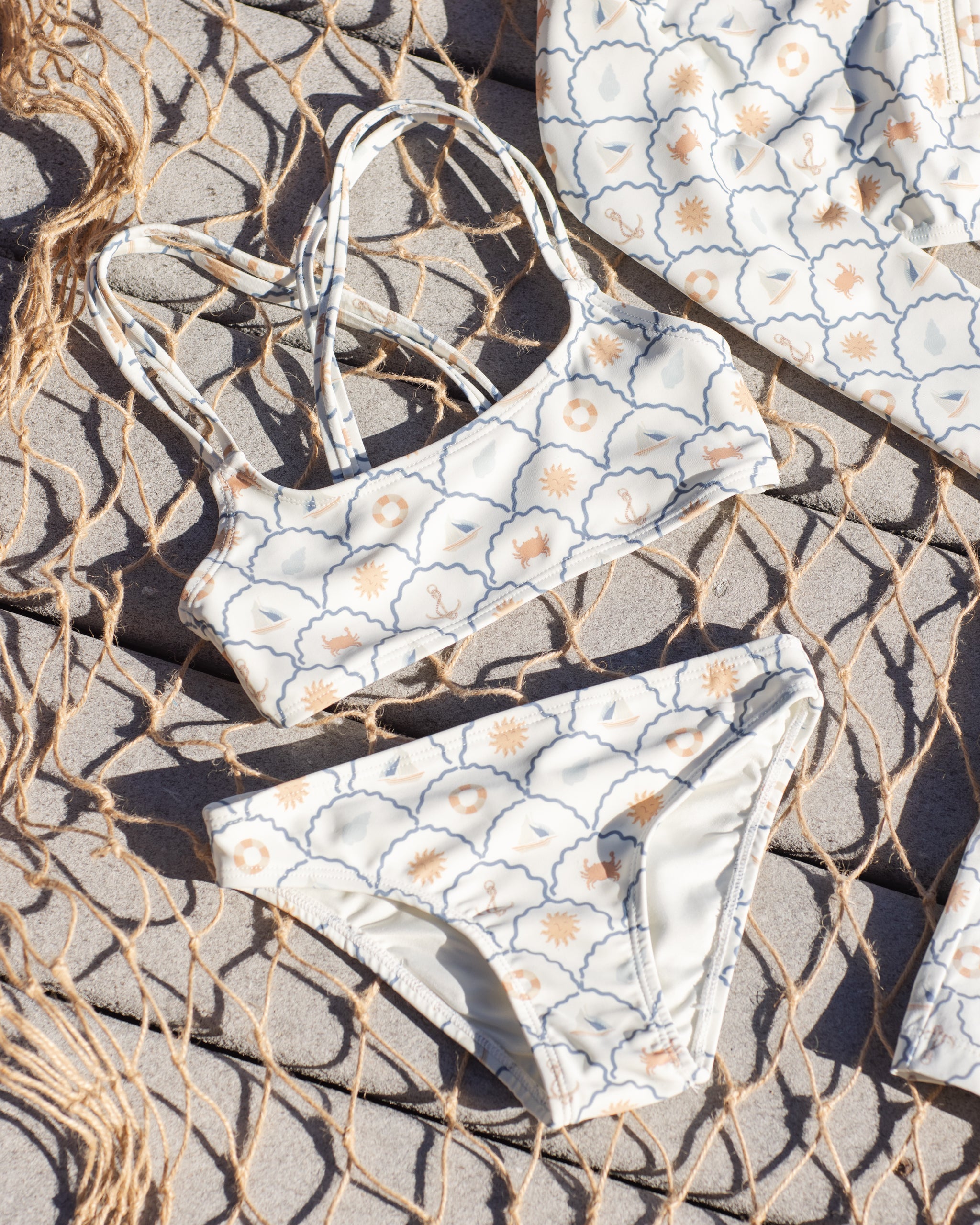 Rylee + Cru ライリーアンドクルー ベビー服 子供服 クロップ ラッシュガード セット　ノーティカル