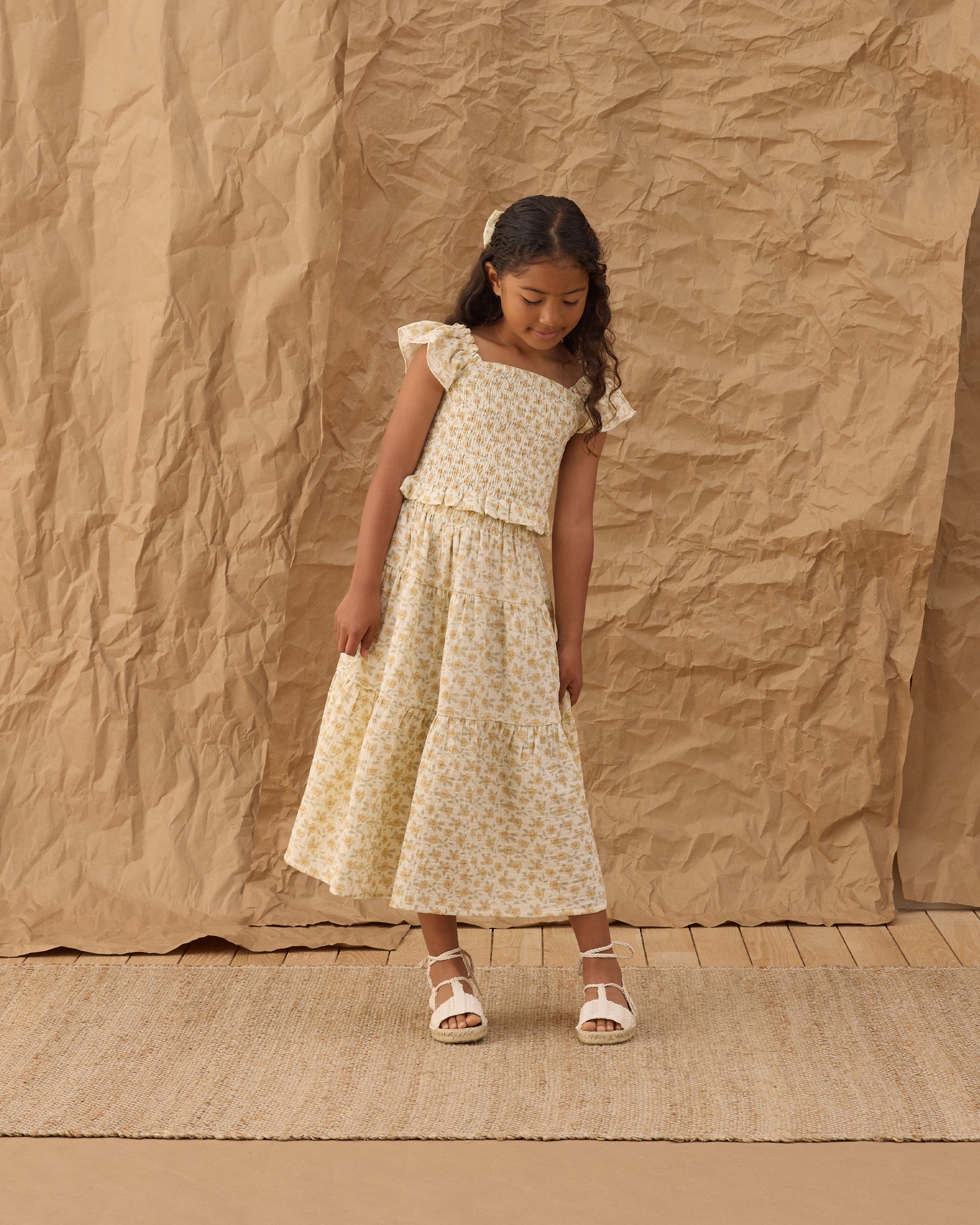 Rylee + Cru ライリーアンドクルー ベビー服 子供服 ザイラ トップ　イエロー フローラル