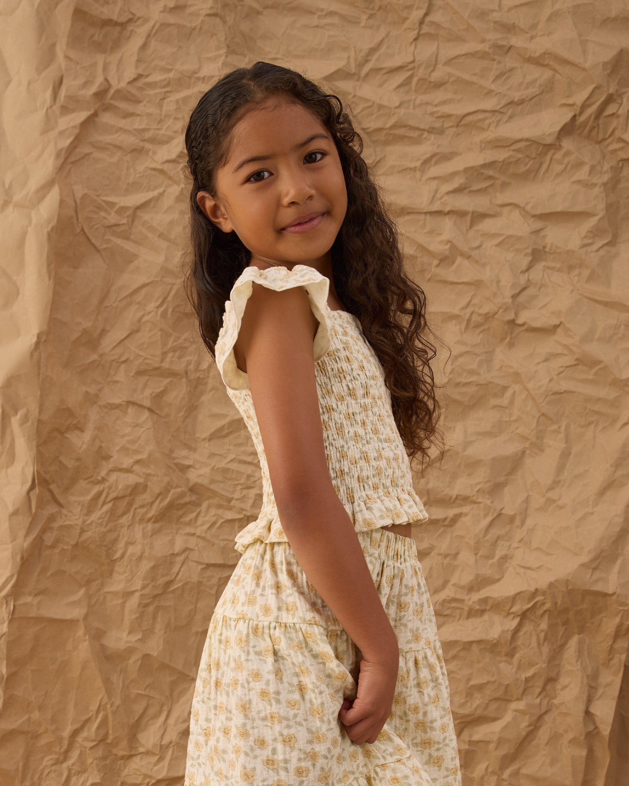 Rylee + Cru ライリーアンドクルー ベビー服 子供服 ザイラ トップ　イエロー フローラル