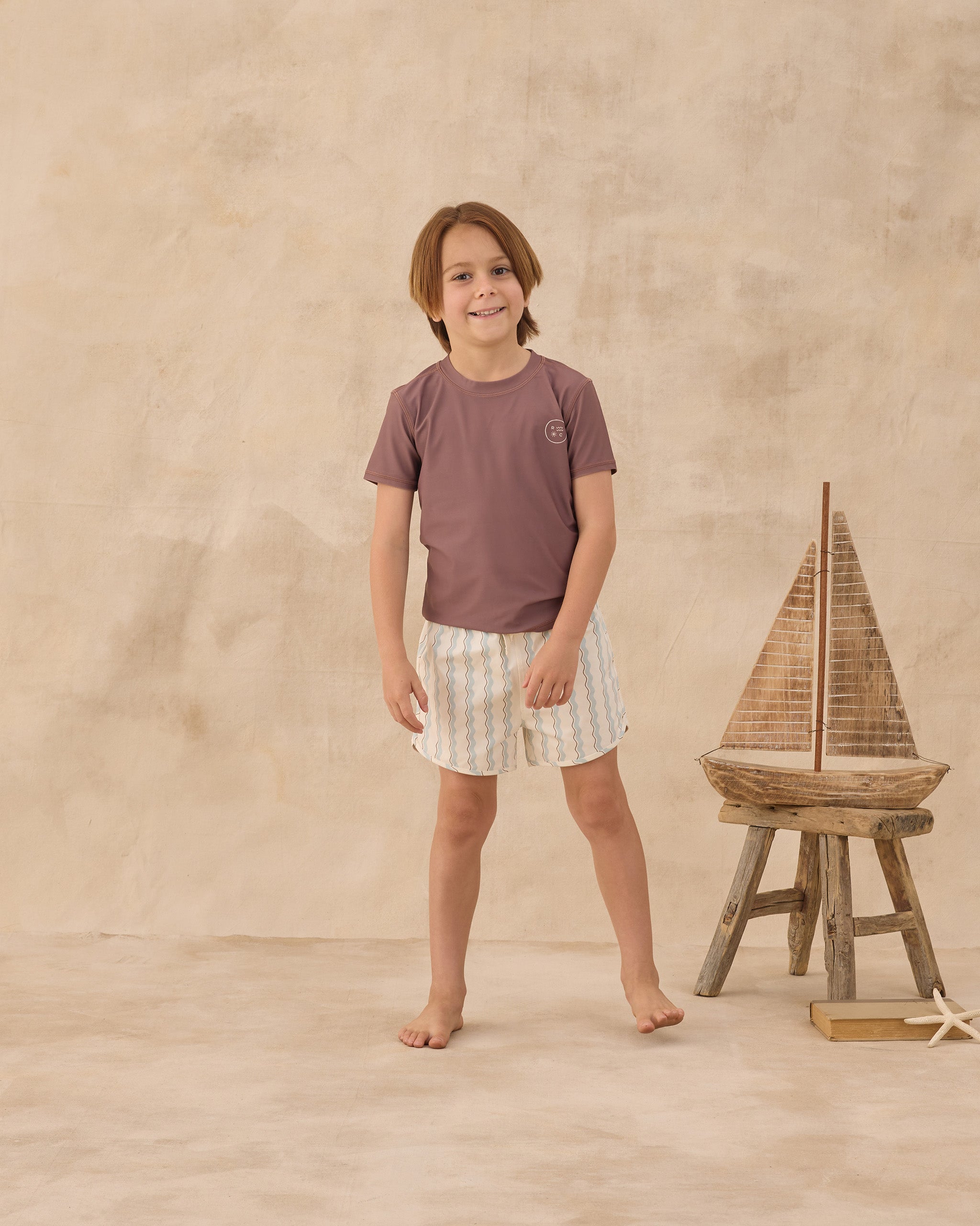 Rylee + Cru ライリーアンドクルー ベビー服 子供服 スイムトランクス　ウェーブストライプ