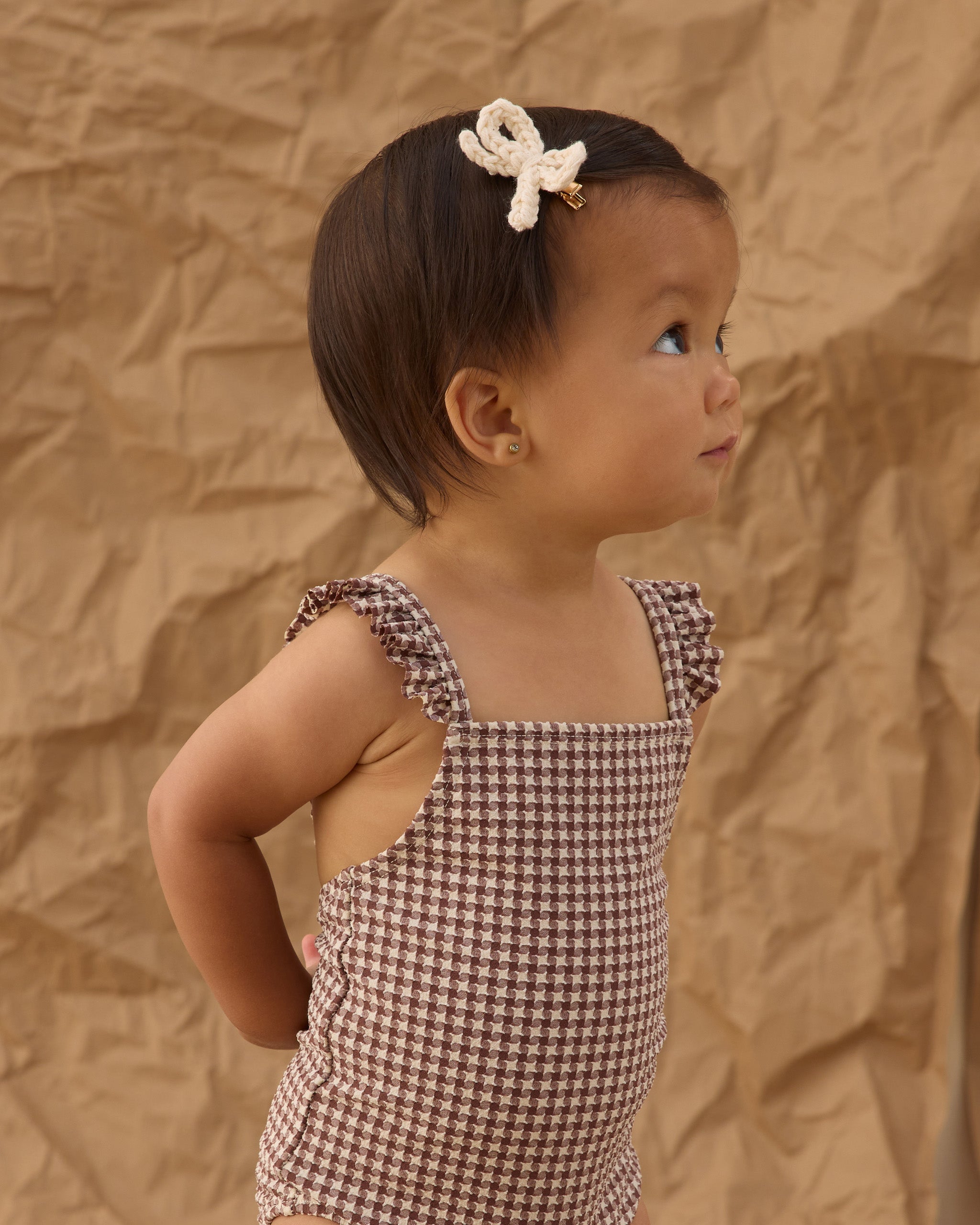 Positano One-Piece Chocolate Houndstooth – Rylee + Cru Japan