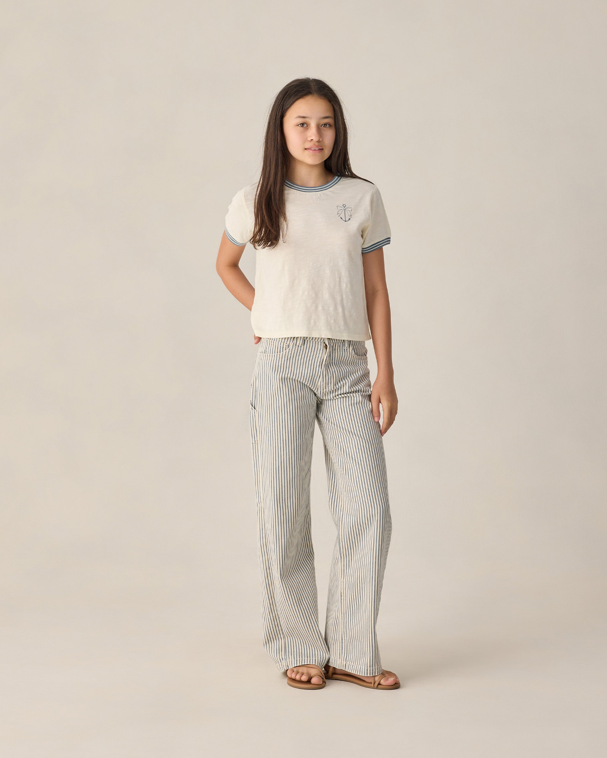 Teen Baggy Wide Leg Pant Railroad Stripe