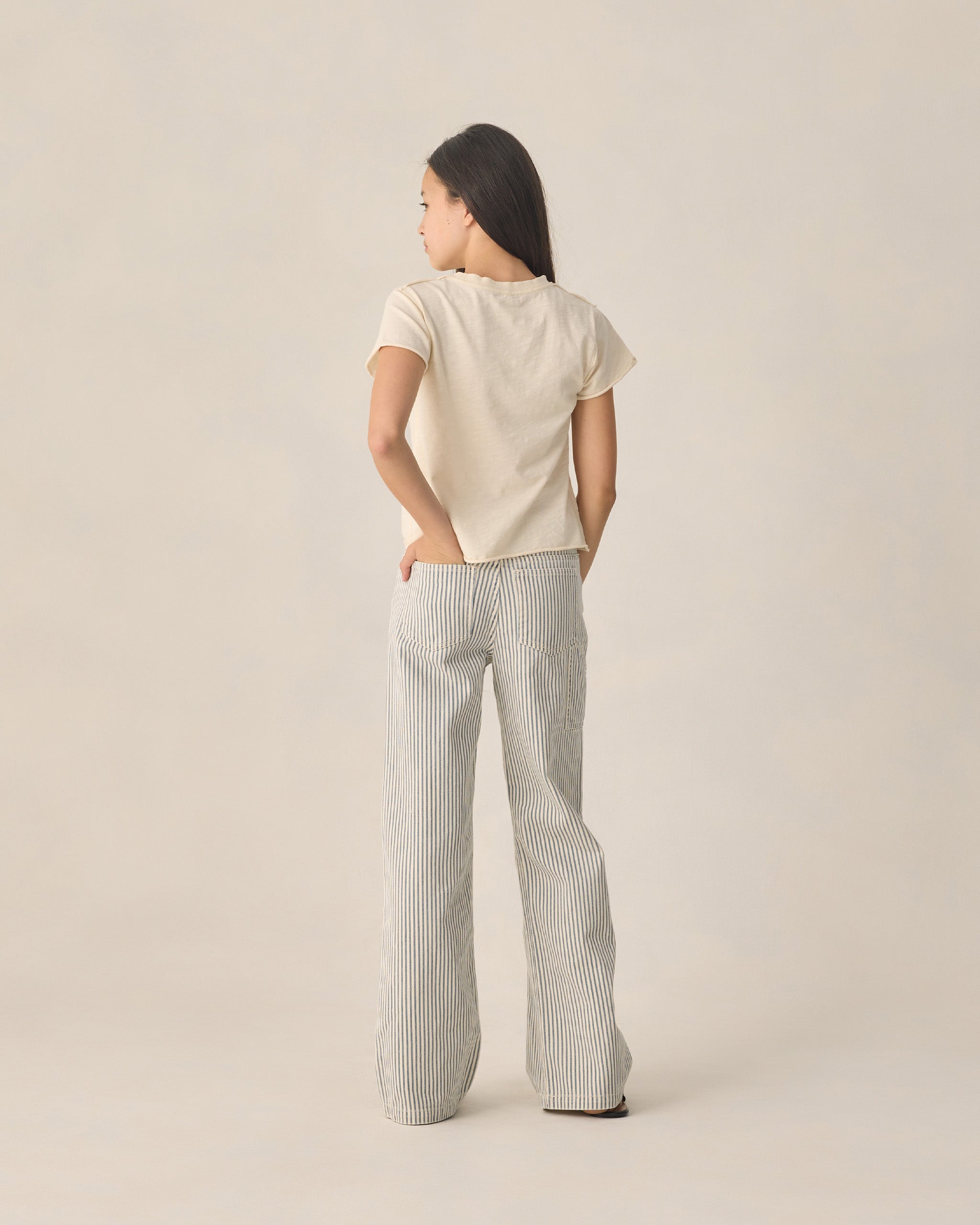 Rylee + Cru ライリーアンドクルー ベビー服 子供服 バギーワイドレッグパンツ　レイルロードストライプ - ティーン