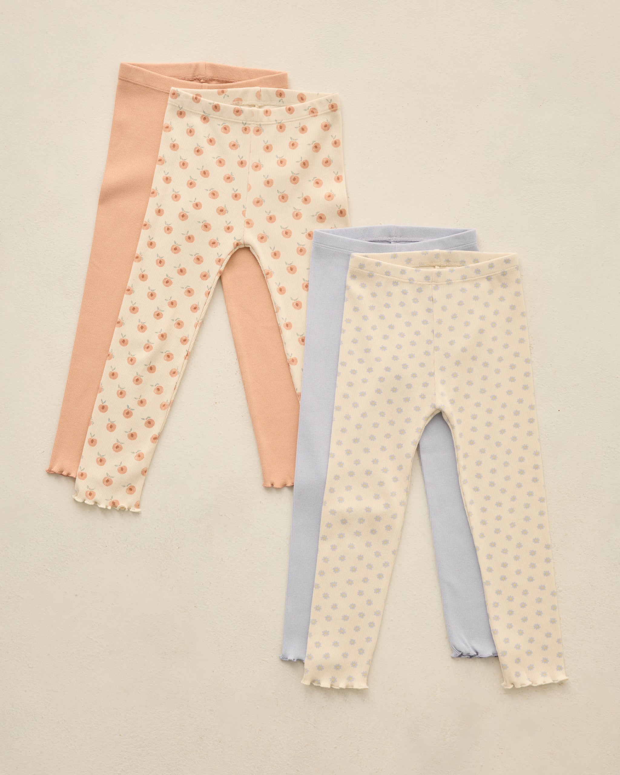 Rylee + Cru ライリーアンドクルー ベビー服 子供服 リブレギンスセット　ナチュラル、ペリウィンクル