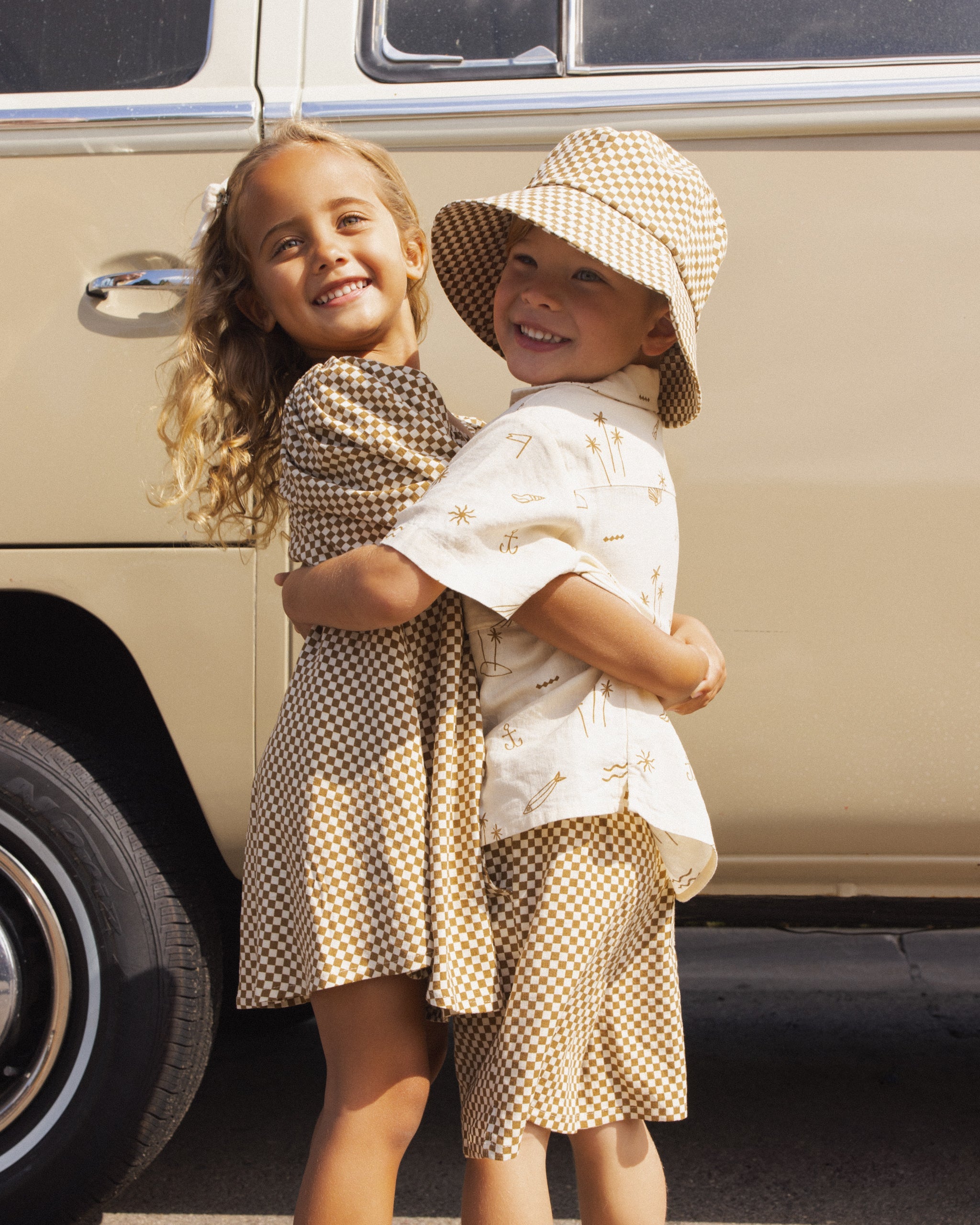 Rylee + Cru ライリーアンドクルー ベビー服 子供服 バケットハット　オークルチェック