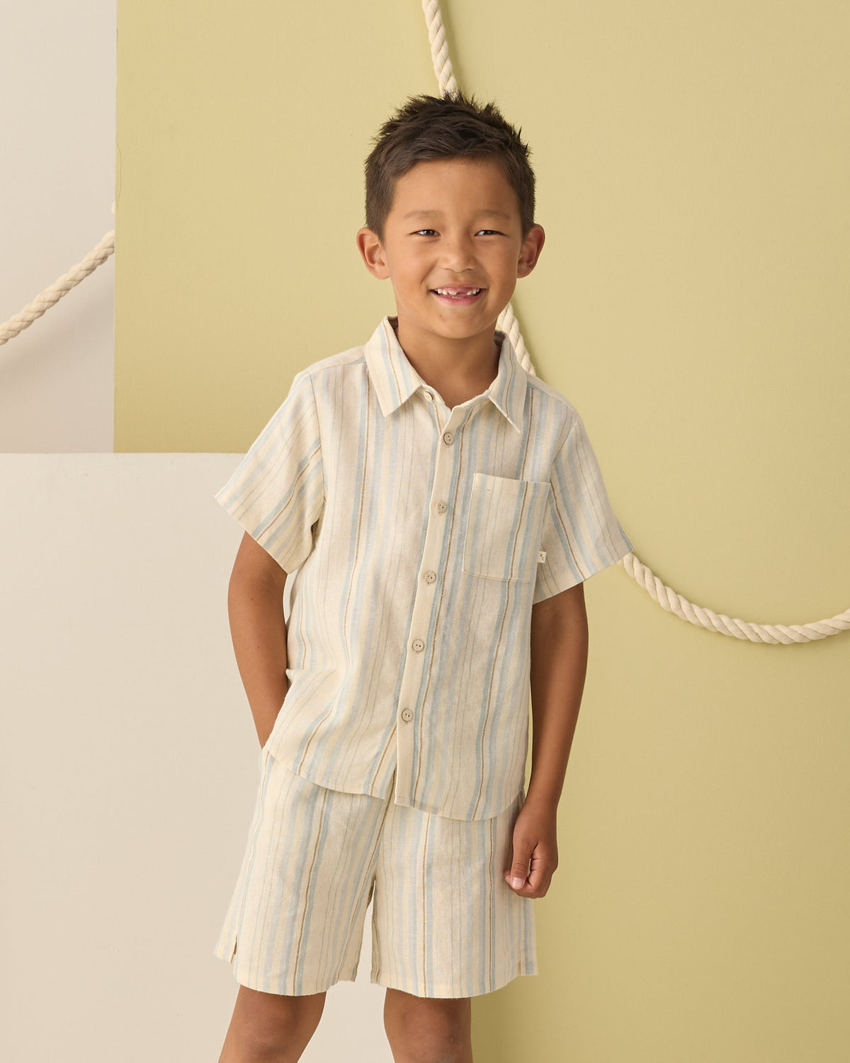 Rylee + Cru ライリーアンドクルー ベビー服 子供服 カラードショートスリーブシャツ　シーストライプ