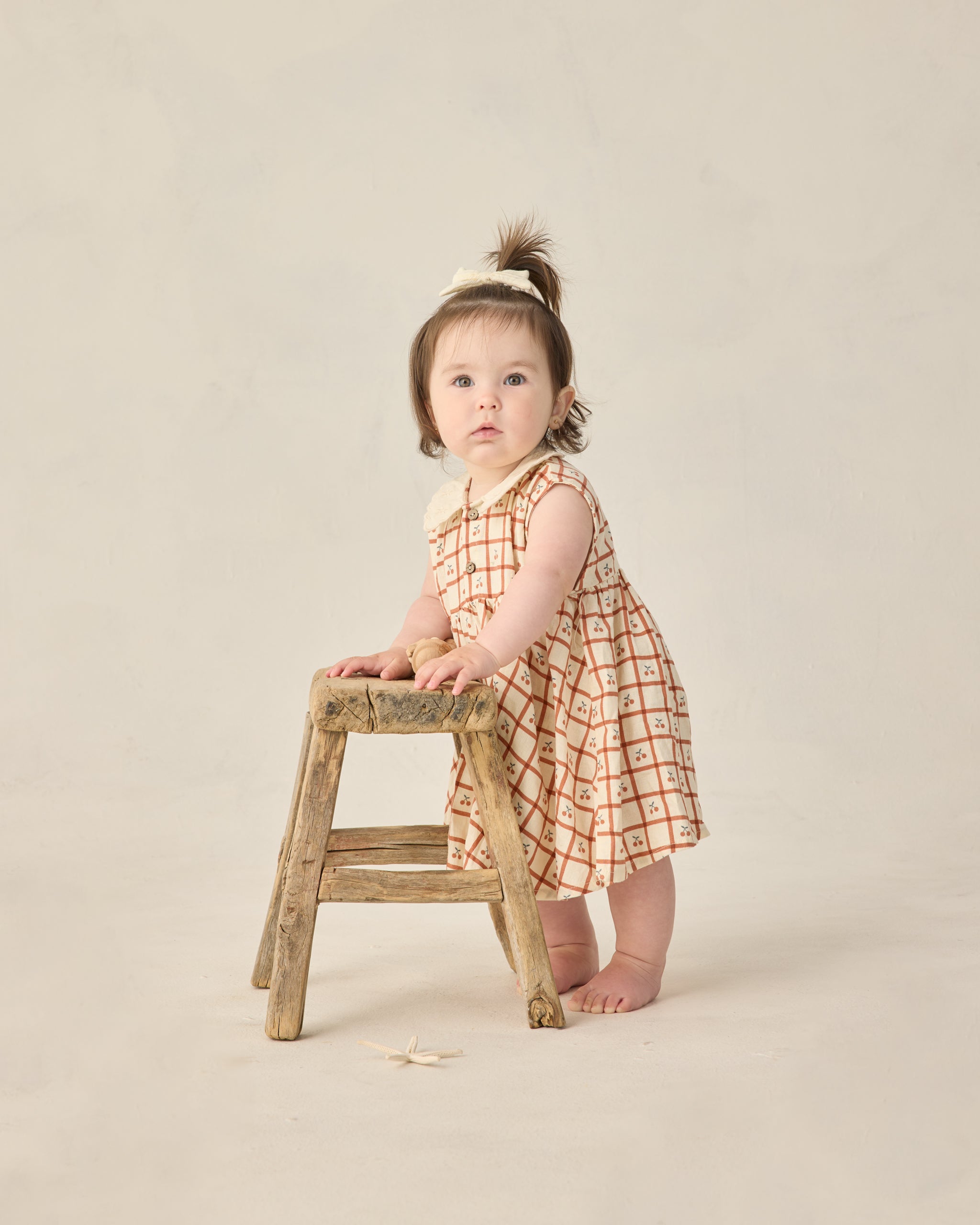 Rylee + Cru ライリーアンドクルー ベビー服 子供服 カラードベビードールドレス　チェリーチェック