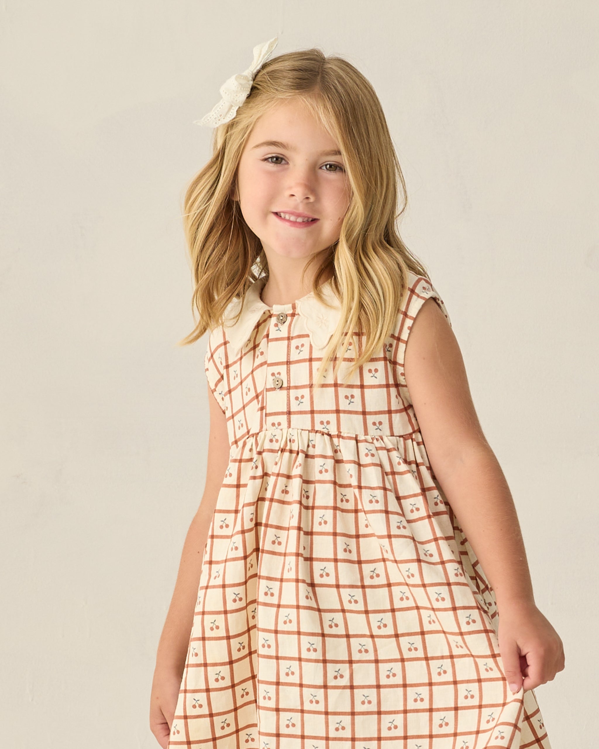 Rylee + Cru ライリーアンドクルー ベビー服 子供服 カラードベビードールドレス　チェリーチェック