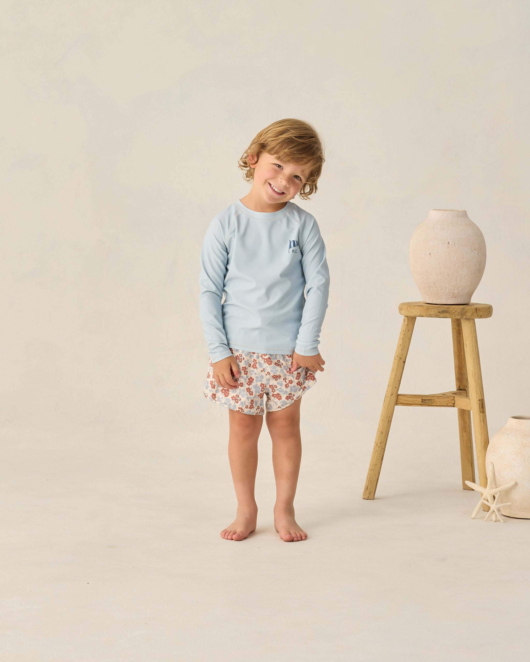 Rylee + Cru ライリーアンドクルー ベビー服 子供服 ロングスリーブラッシュガード　ライトブルー