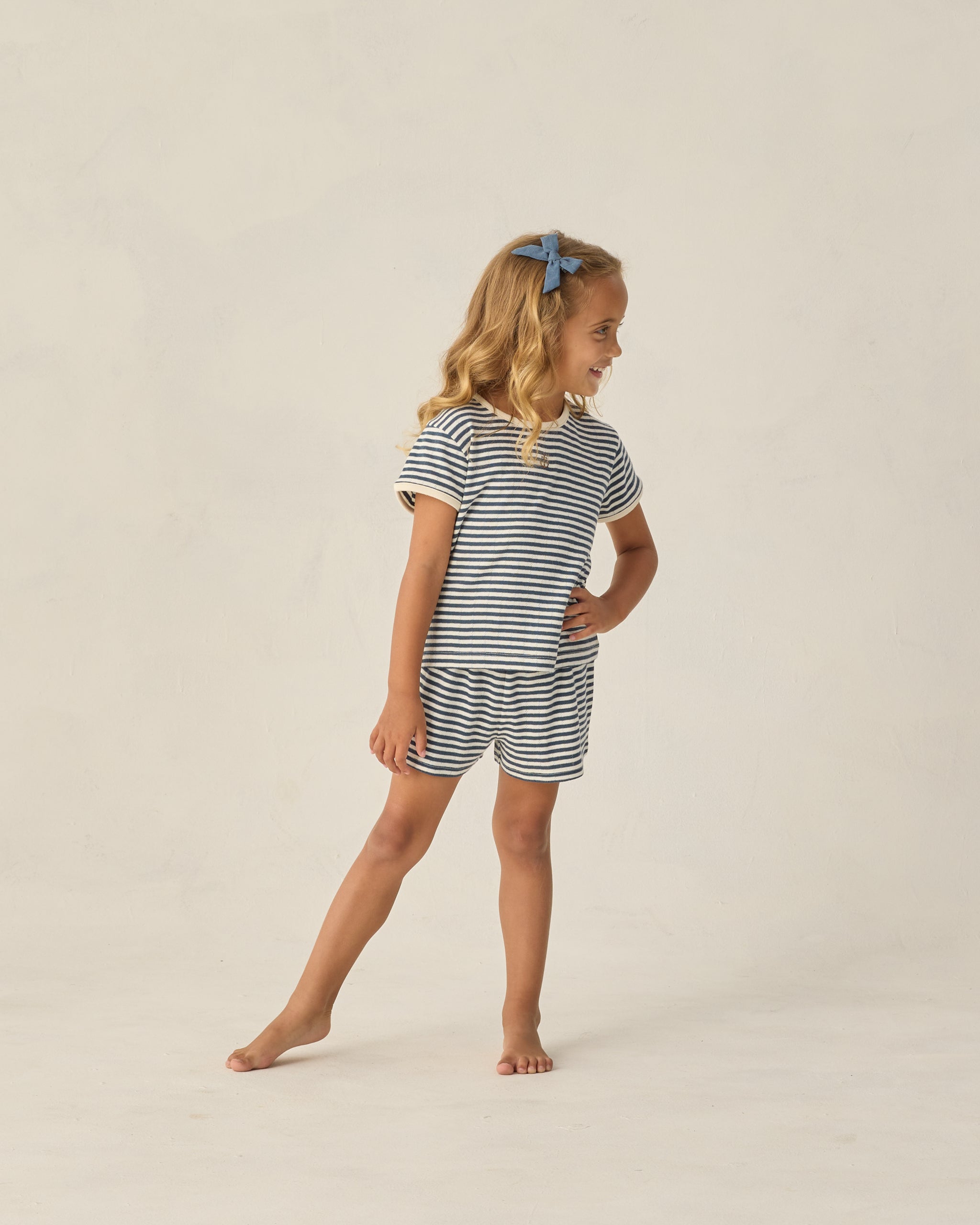 Rylee + Cru ライリーアンドクルー ベビー服 子供服 ポインテールTシャツ　ネイビーストライプ