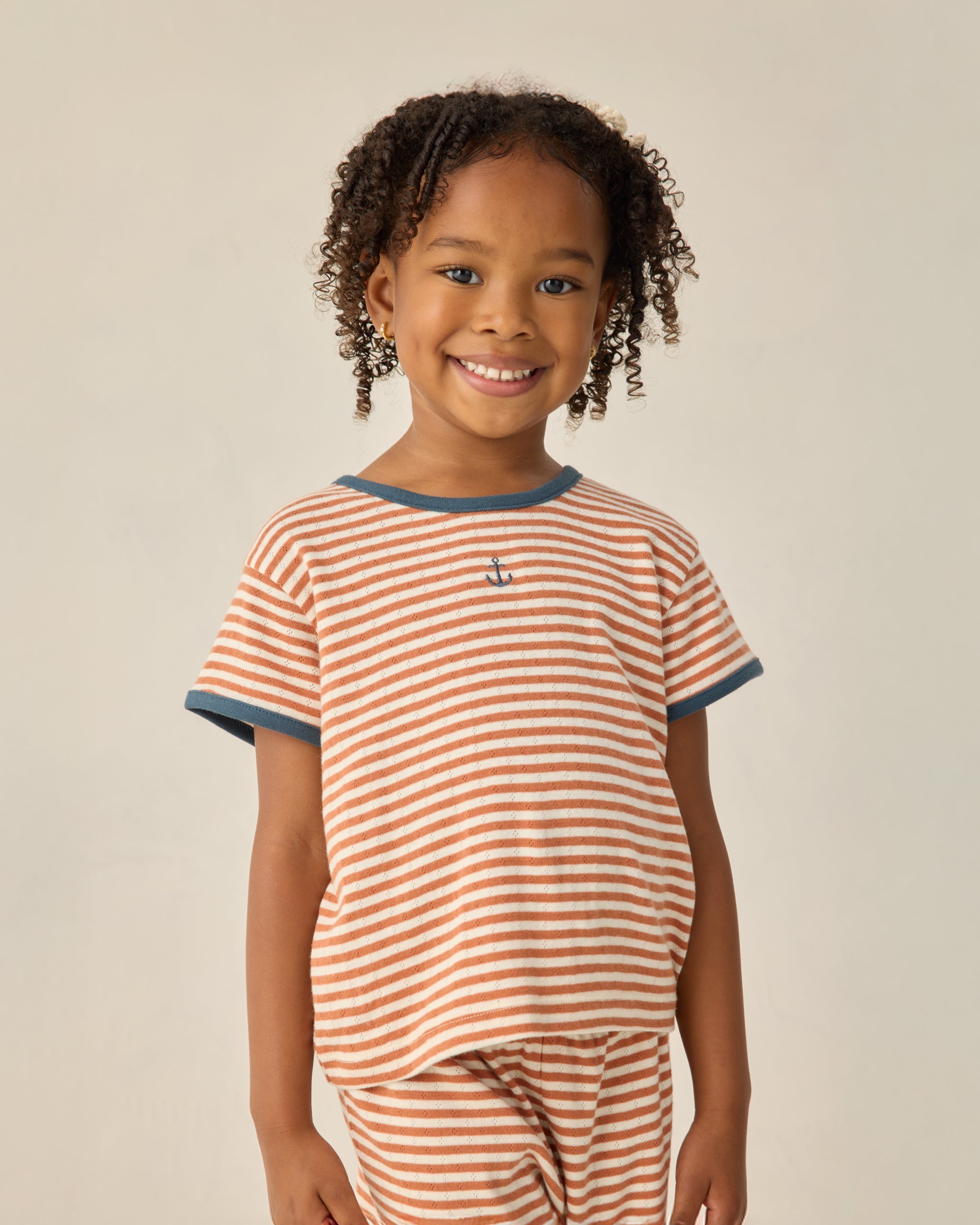 Rylee + Cru ライリーアンドクルー ベビー服 子供服 ポインテールTシャツ　ポピーストライプ