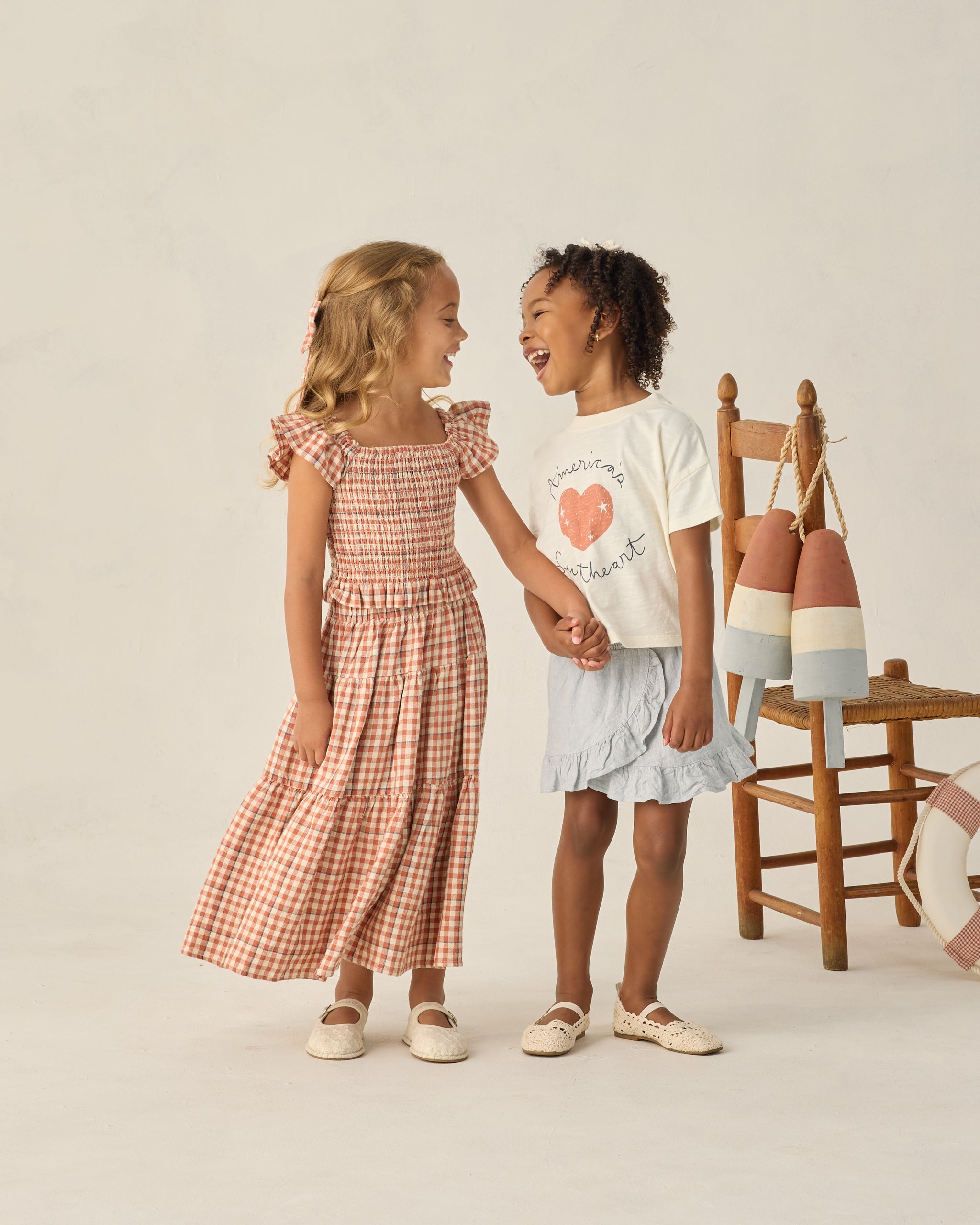 Rylee + Cru ライリーアンドクルー ベビー服 子供服 ティアードミディスカート　ポピーギンガム