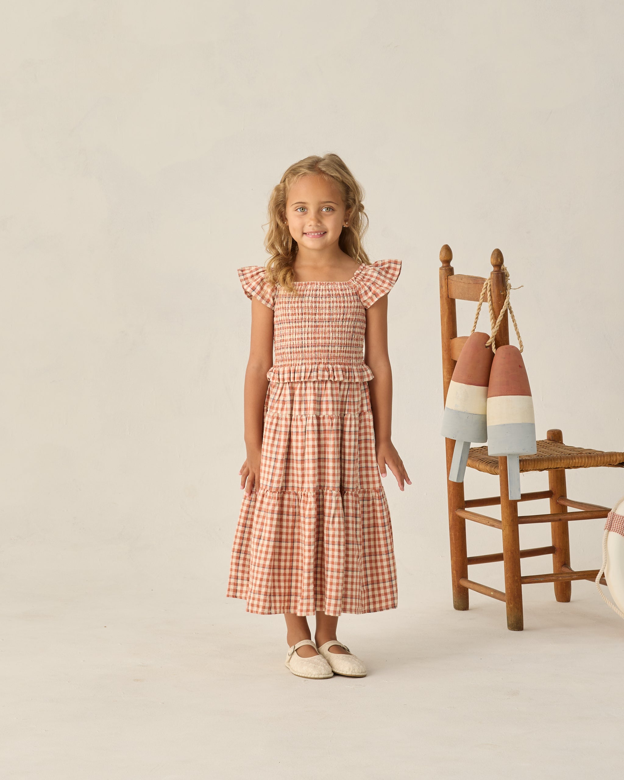 Rylee + Cru ライリーアンドクルー ベビー服 子供服 ティアードミディスカート　ポピーギンガム