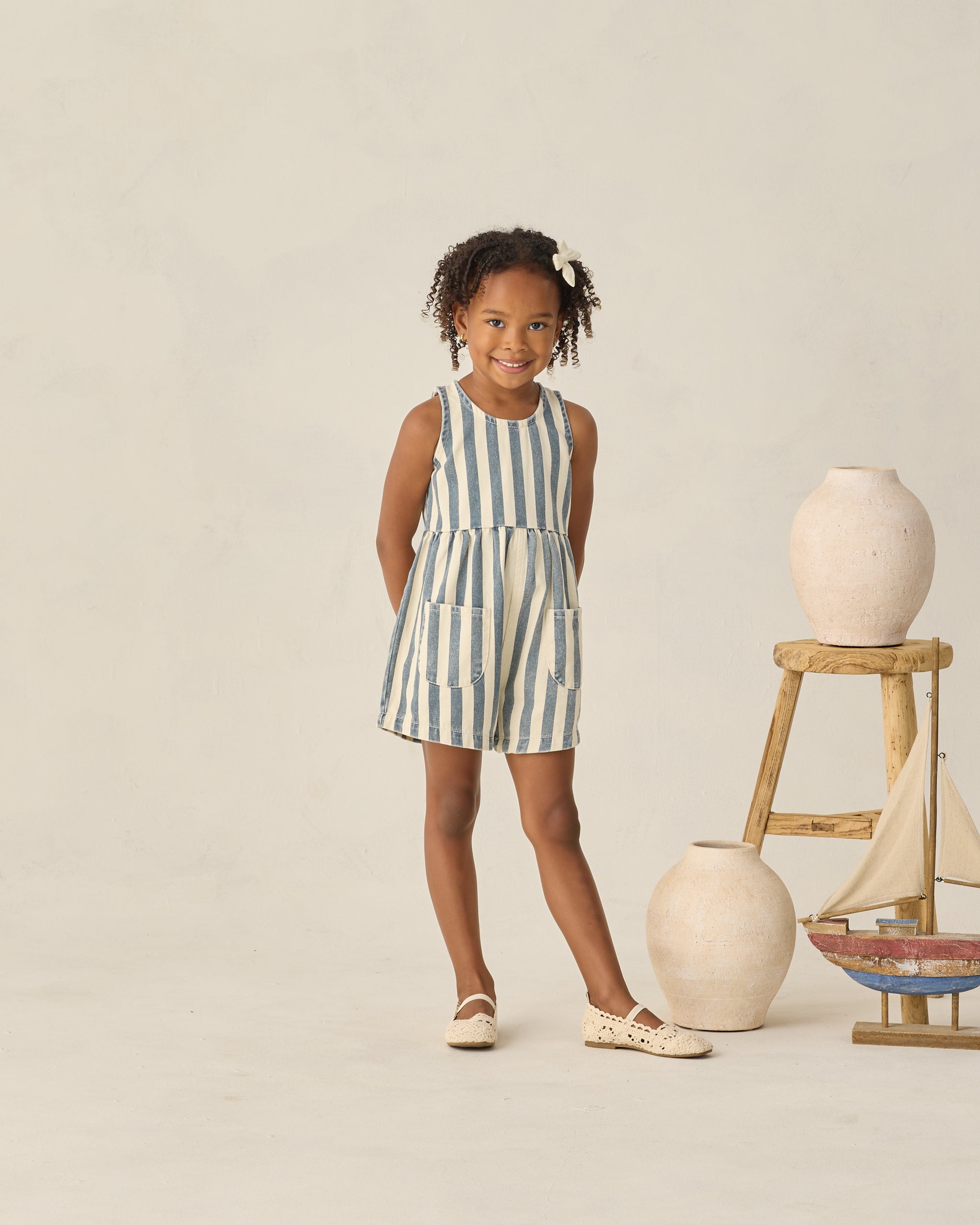 ロンパース・カバーオール Apolina Baby Enid Romper Cabin Stripe Dani Romper Navy Stripe – Rylee + Cru Japan