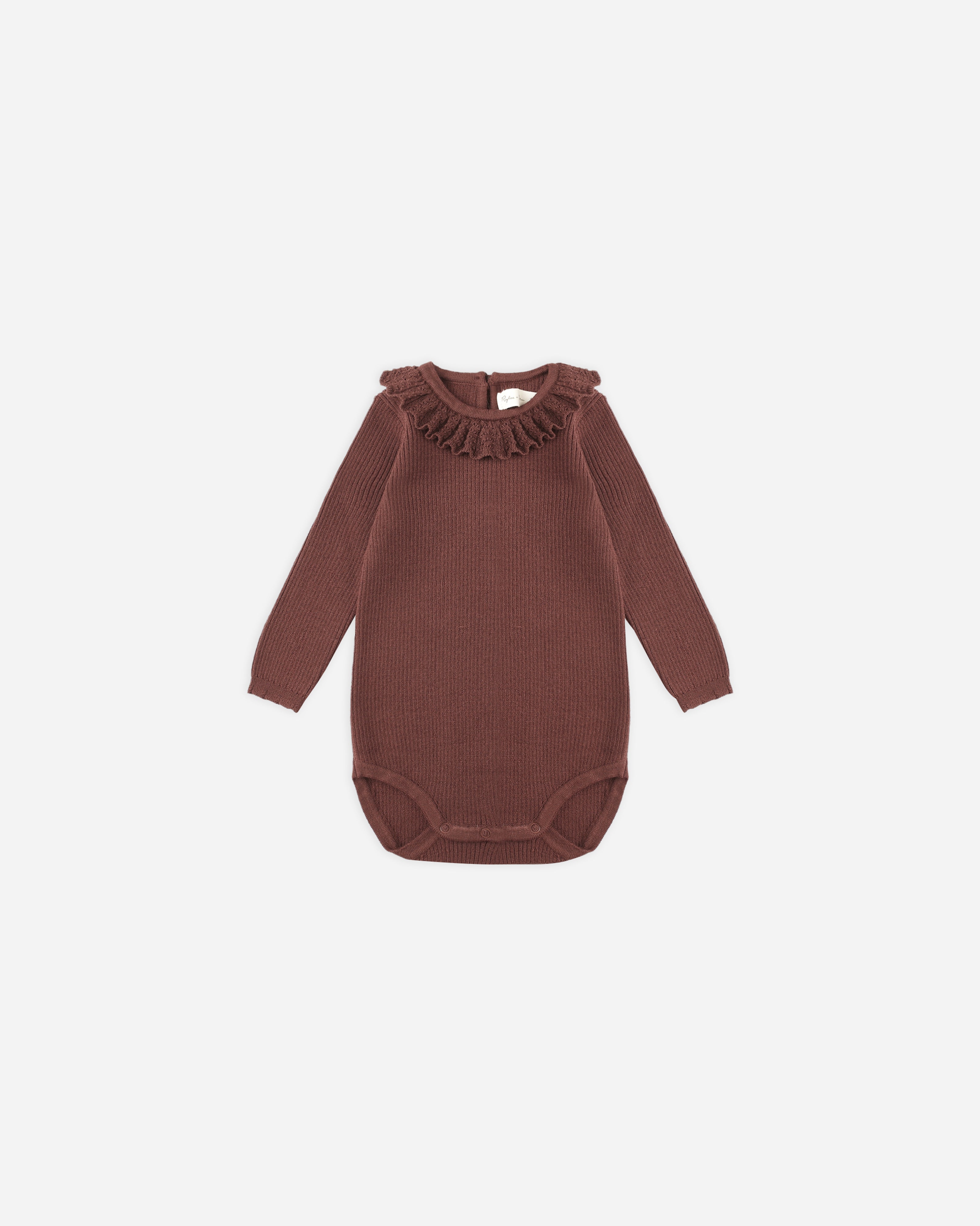 Rylee + Cru ライリーアンドクルー ベビー服 子供服  ラッフルカラーボディスーツ　バーガンディ