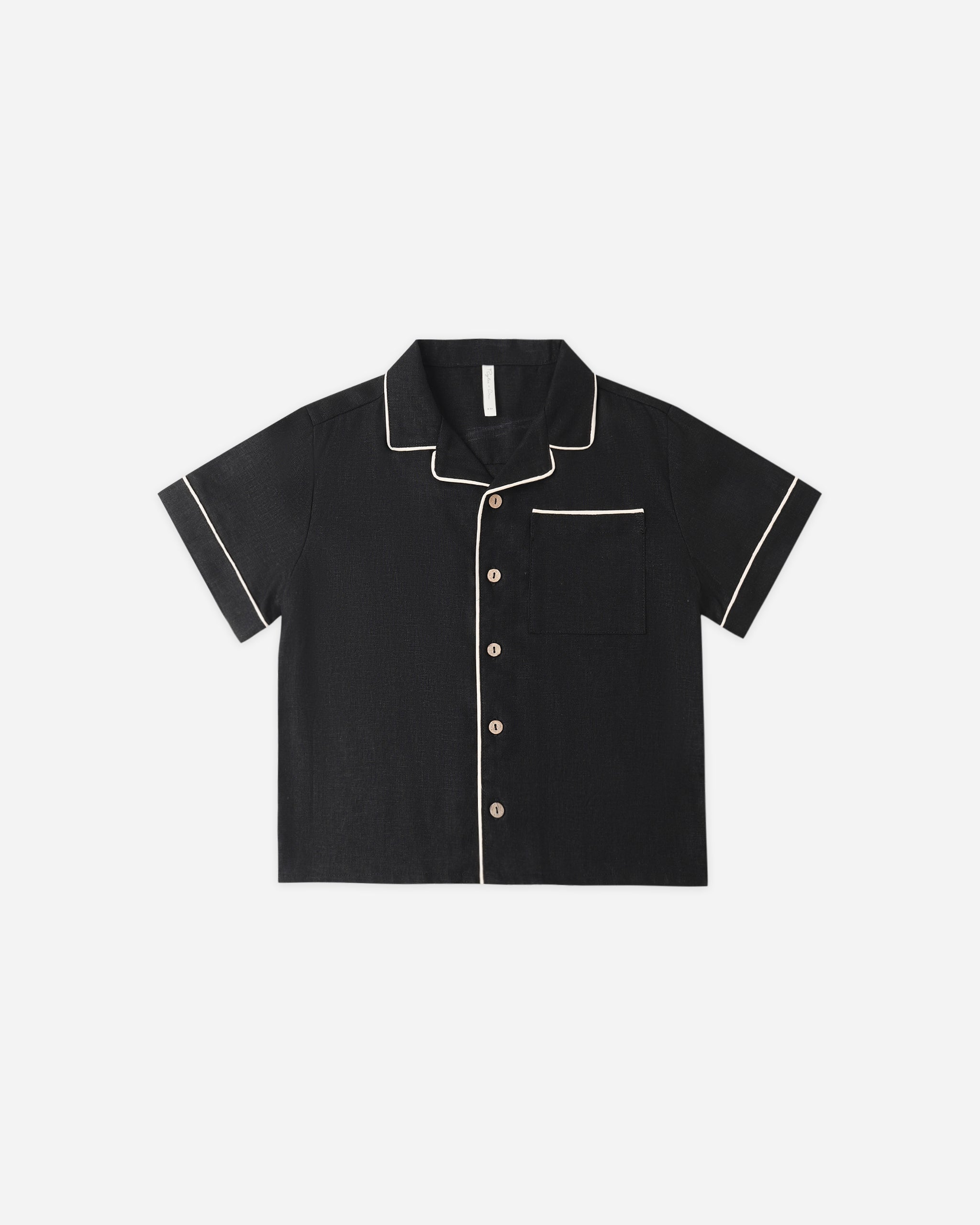 Rylee + Cru ライリーアンドクルー ベビー服 子供服 ラペルカラーシャツ　ブラック
