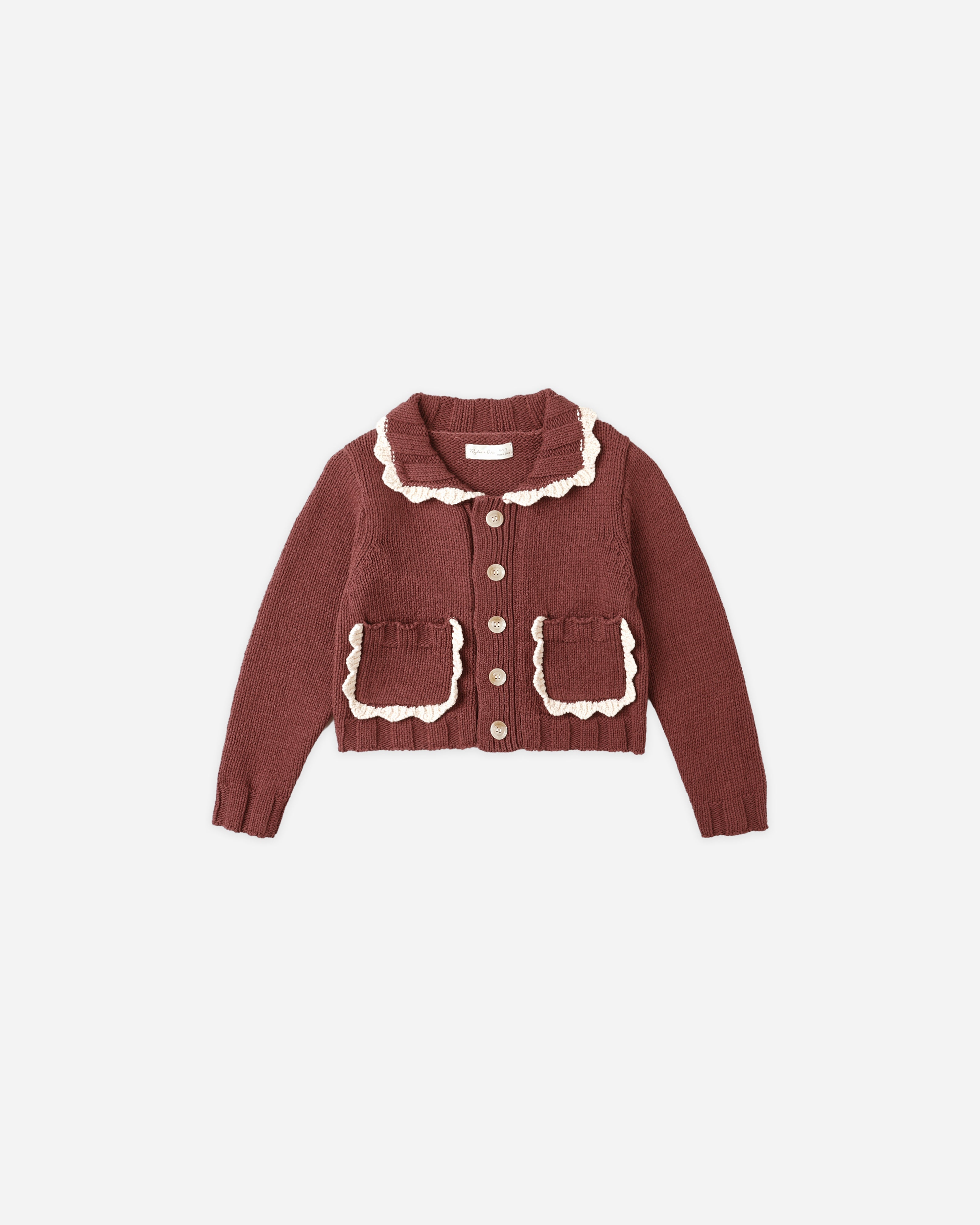 Rylee + Cru ライリーアンドクルー ベビー服 子供服  カラードカーディガン　バーガンディ
