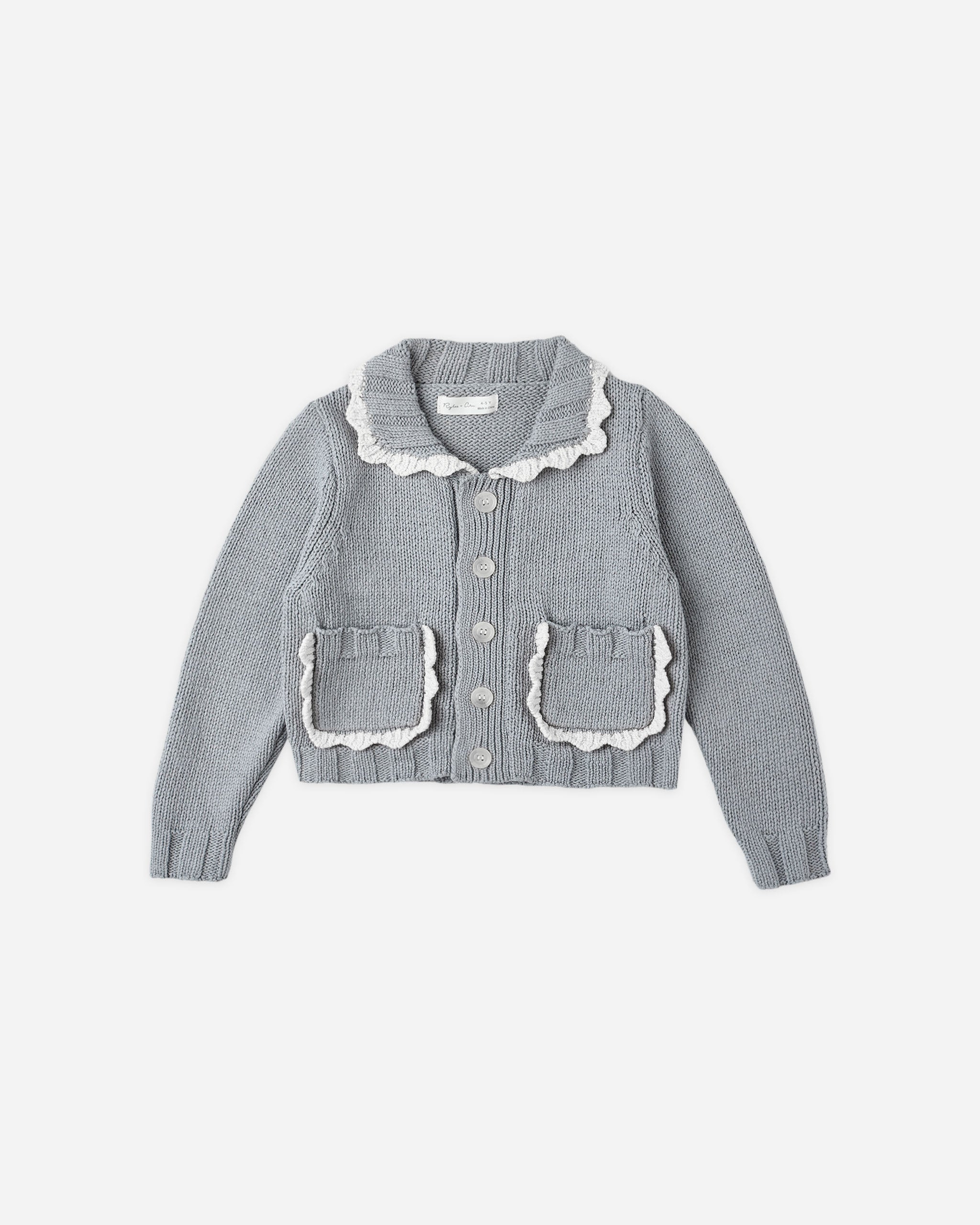 Rylee + Cru ライリーアンドクルー ベビー服 子供服  カラードカーディガン　ダスティブルー