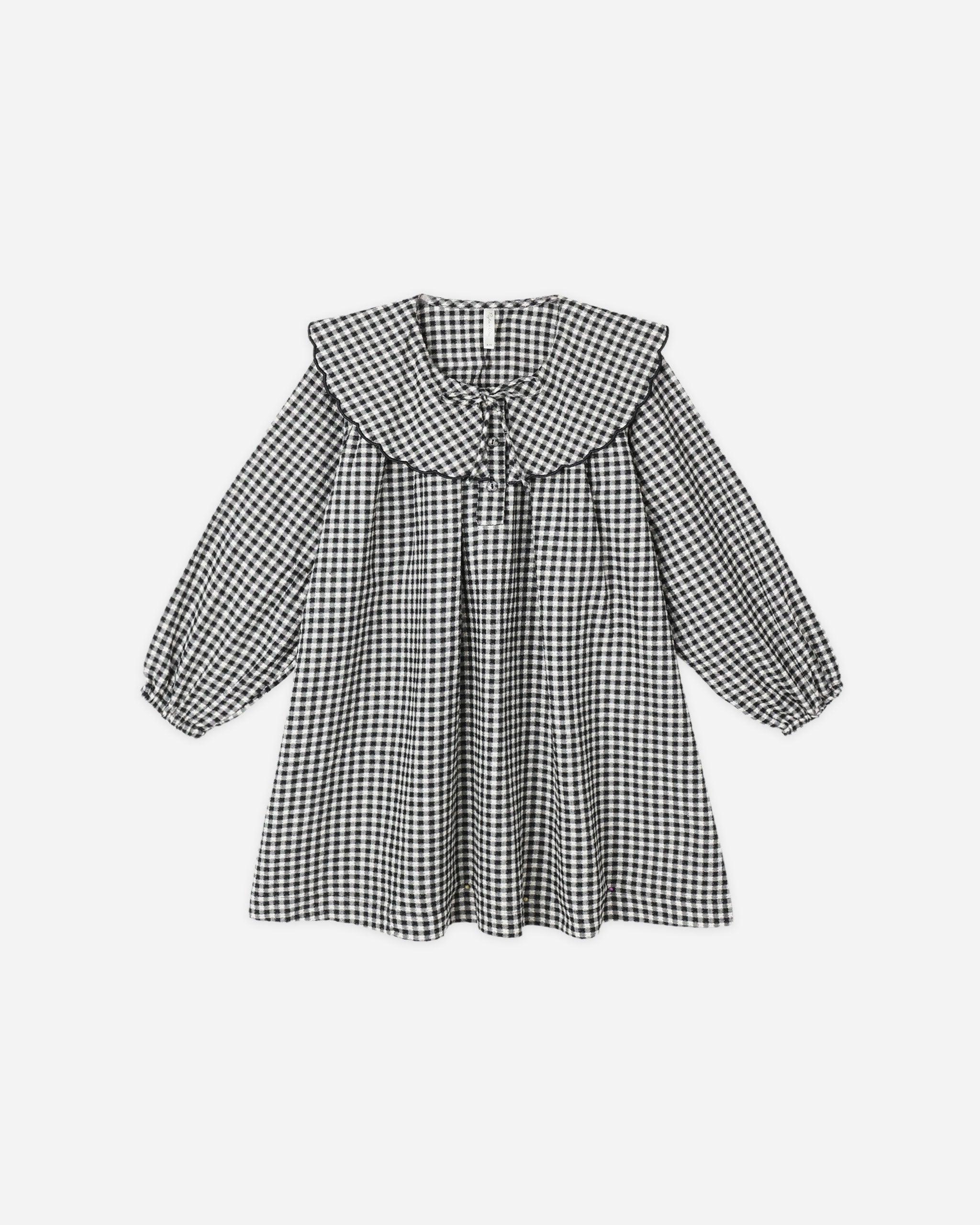 Rylee + Cru ライリーアンドクルー ベビー服 子供服  ミニドレス　ブラックギンガム