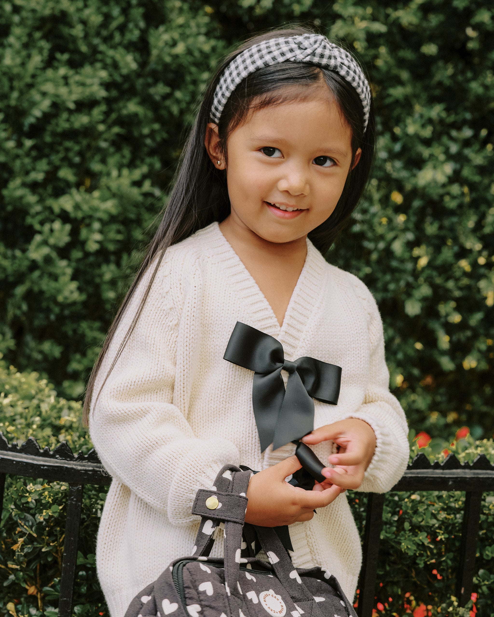 Rylee + Cru ライリーアンドクルー ベビー服 子供服  ノットヘッドバンド　ブラックギンガム